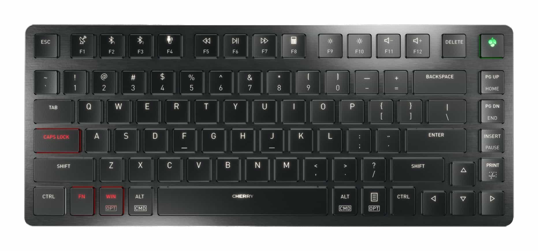 CHERRY KW X ULP 2.0 MINI toetsenbord Thuis/Werk USB + RF Wireless + Bluetooth QWERTY Amerikaans Engels Zwart (G8U-27050LTBUS-2) thumbnail