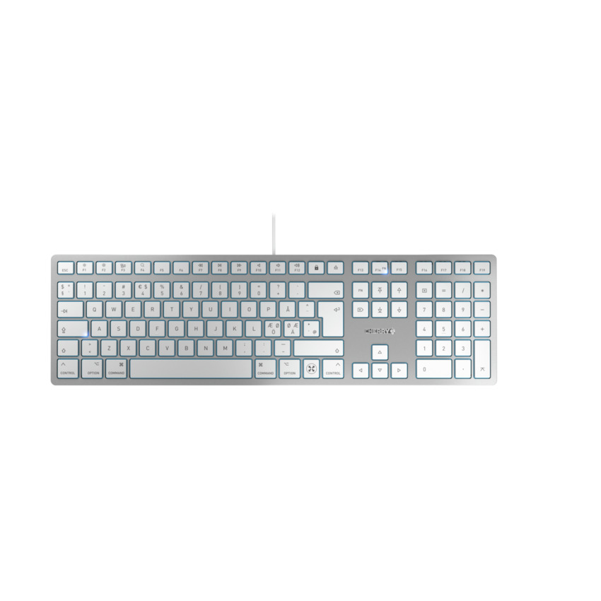 CHERRY KC 6000C FOR MAC toetsenbord Universeel USB QWERTY Scandinavisch Zilver (JK-1620PN-1) thumbnail