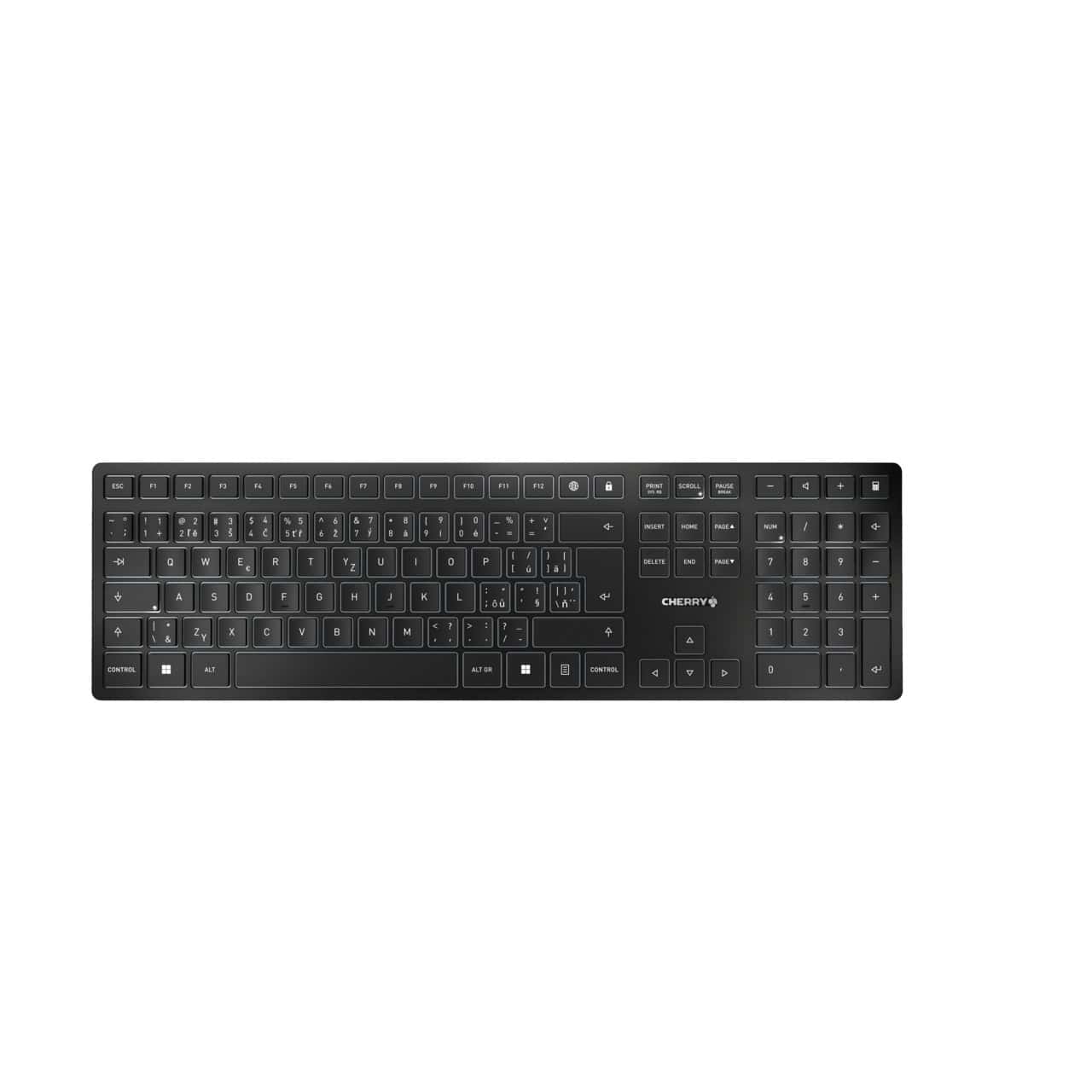 CHERRY KW 9100 SLIM toetsenbord Universeel RF-draadloos + Bluetooth Zwart (JK-9100CS-2) thumbnail