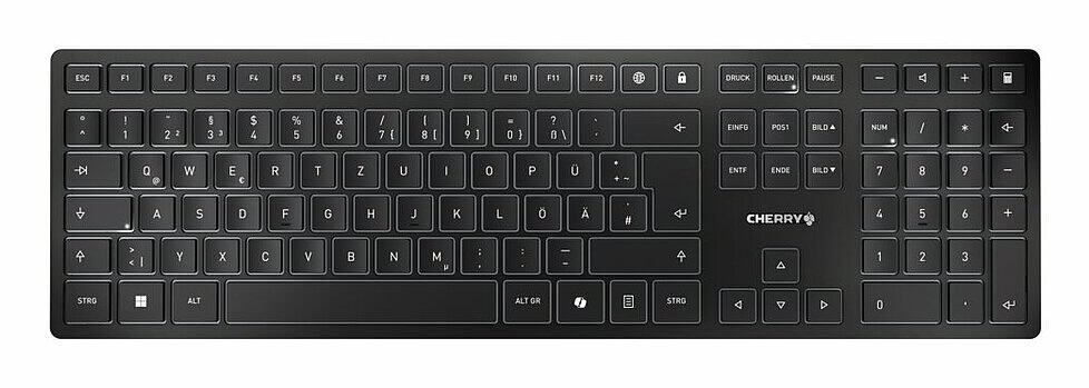 CHERRY KW 9100 SLIM toetsenbord Universeel RF-draadloos + Bluetooth QWERTY Portugees Zwart, Grijs (JK-9100PO-2) thumbnail