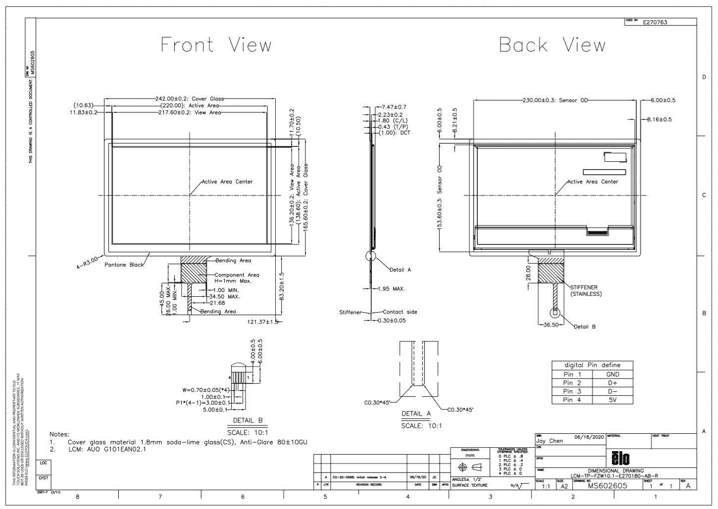 Elo LCM-TP-FZW10.1-E270180-AB-R Elo 10.1in (E270763) thumbnail