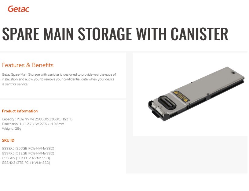Getac F110G6 Removable 2TB PCIe SSD w/ Caniste (GSSHX3) thumbnail