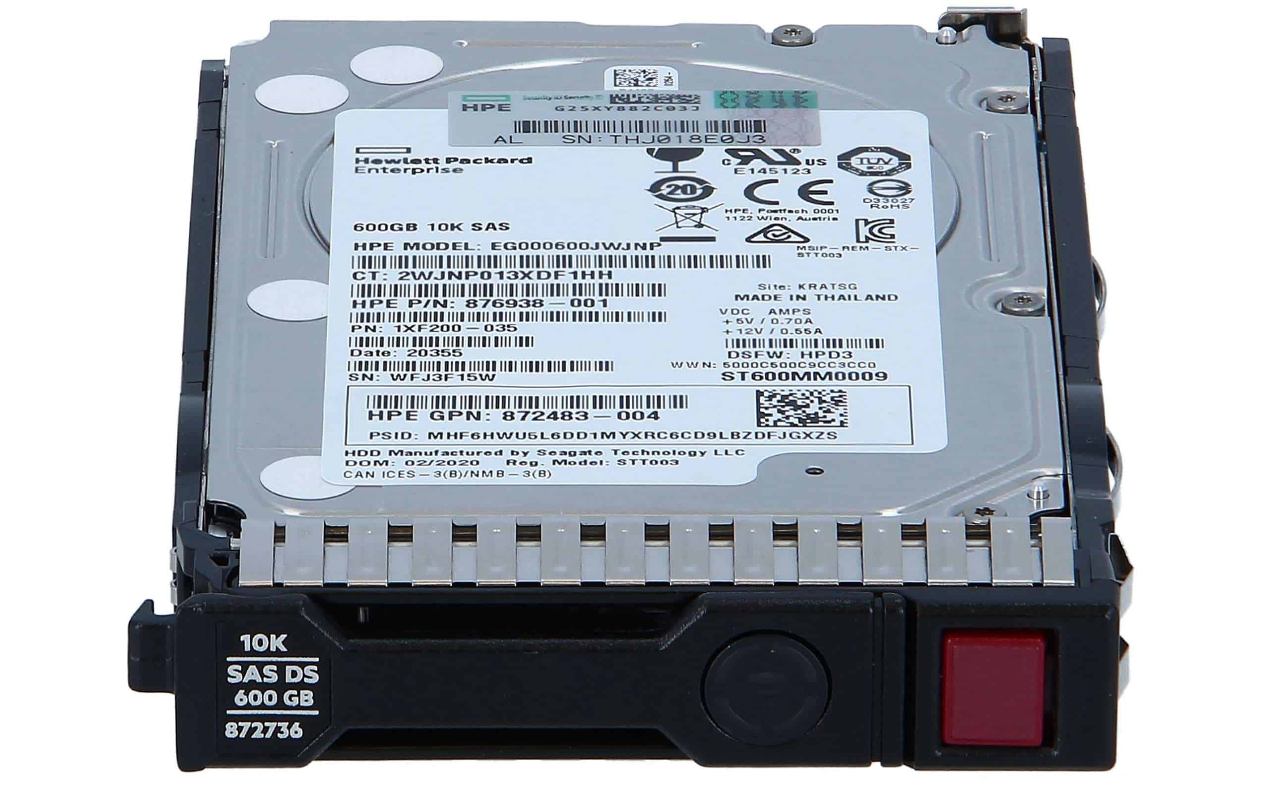 HPE 600GB SAS 10K SFF SC DS REMAN HDD (872477R-B21) thumbnail