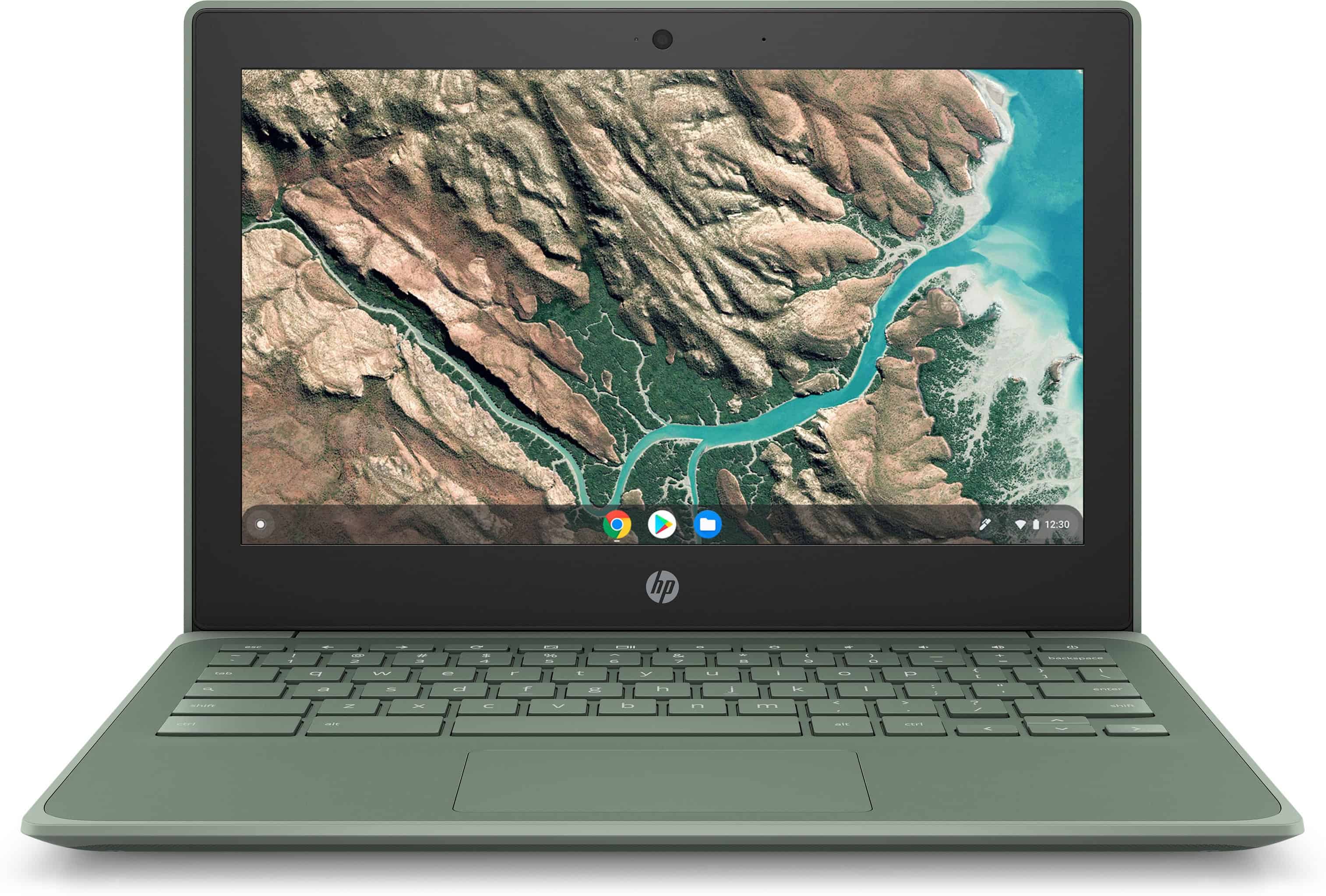 HP Chromebook 11 G8 EE Intel® Celeron® N4120 29,5 cm (11.6") Touchscreen HD 8 GB LPDDR4-SDRAM 32 GB eMMC Wi-Fi 5 (802.11ac) ChromeOS Groen (9VX75EA#ABH) thumbnail
