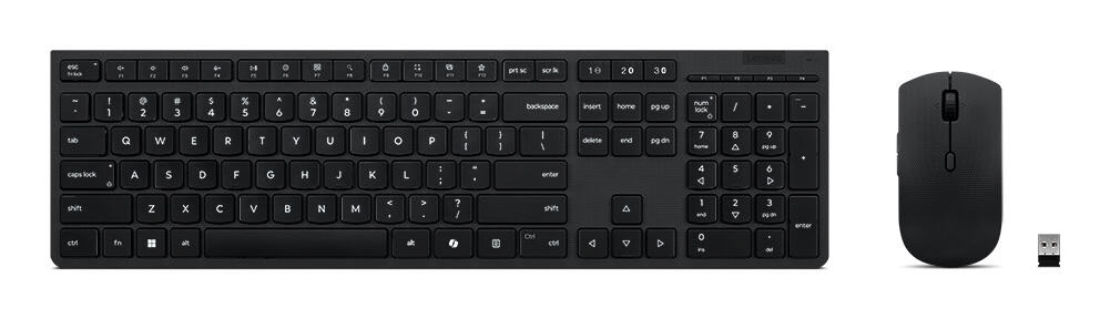 Lenovo 4X31R64346 toetsenbord Inclusief muis Thuis/Werk RF-draadloos + Bluetooth QWERTY Frans, Duits, Zwitsers Grijs (4X31R64346) thumbnail