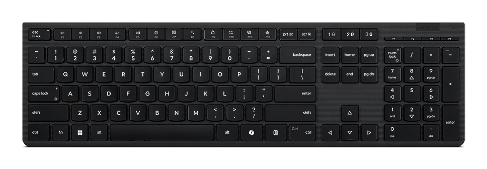 Lenovo 4Y41R64506 toetsenbord Thuis/Werk RF-draadloos + Bluetooth Belgisch, Frans Zwart (4Y41R64506) thumbnail