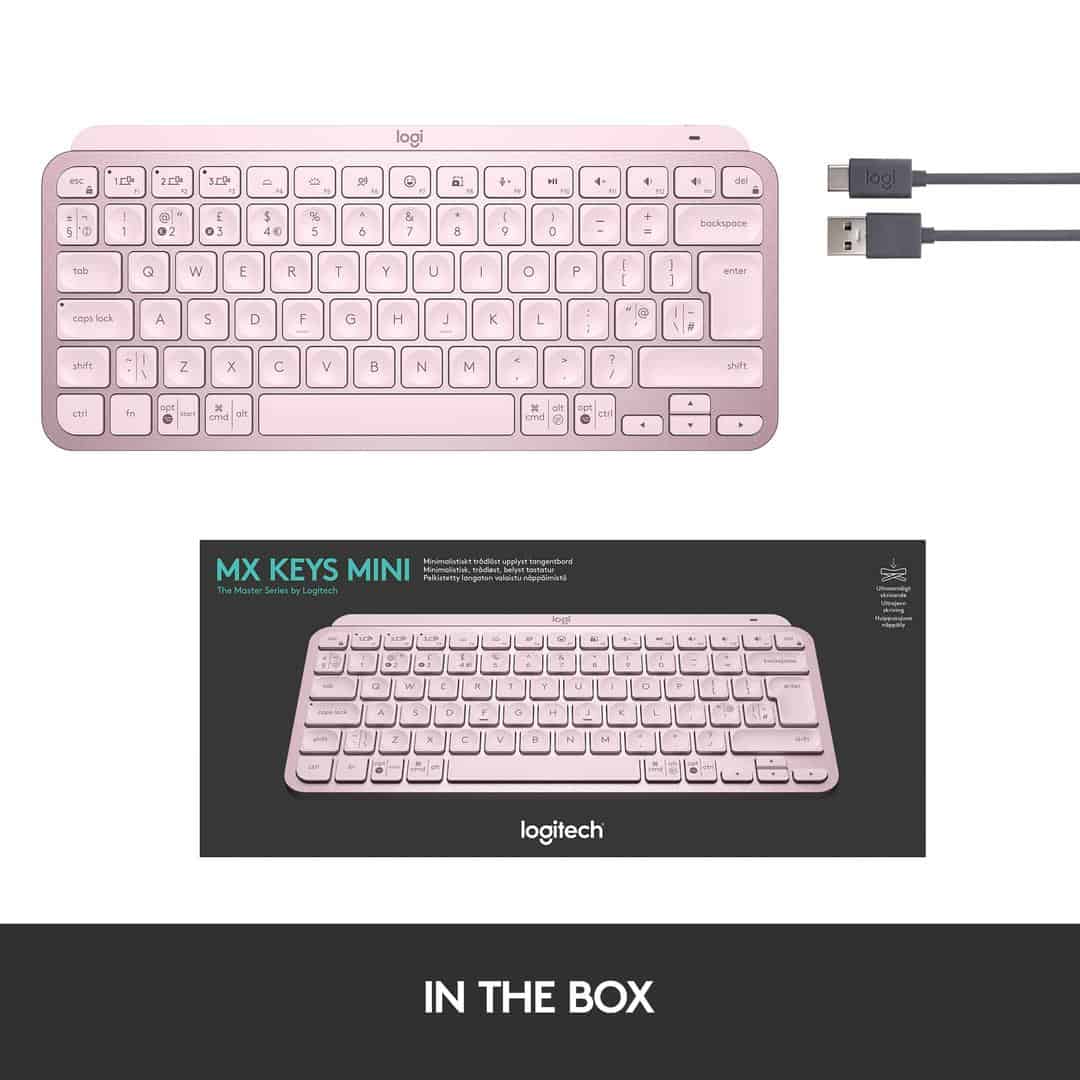 Logitech MXKeys Mini WRLS Illuminated KB ROSE - C (920-010487) thumbnail
