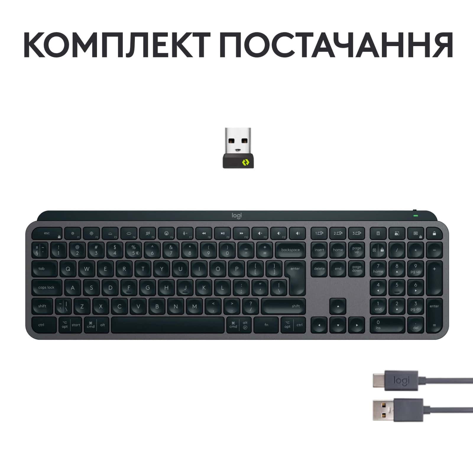 Logitech MX Keys S - GRAPHITE - UKR - BT - N/A - (920-011593) thumbnail