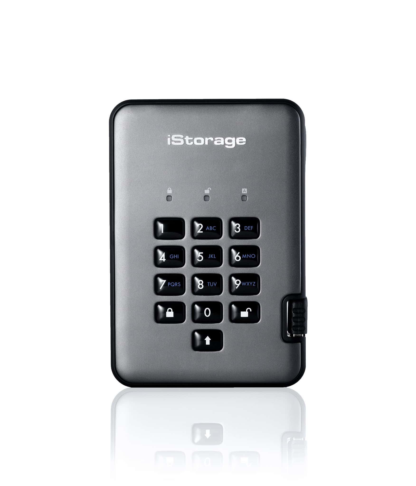 iStorage diskAshur PRO2 externe harde schijf 5 TB USB Type-A 3.2 Gen 1 (3.1 Gen 1) Zwart (IS-DAP2-256-5000-C-X) thumbnail