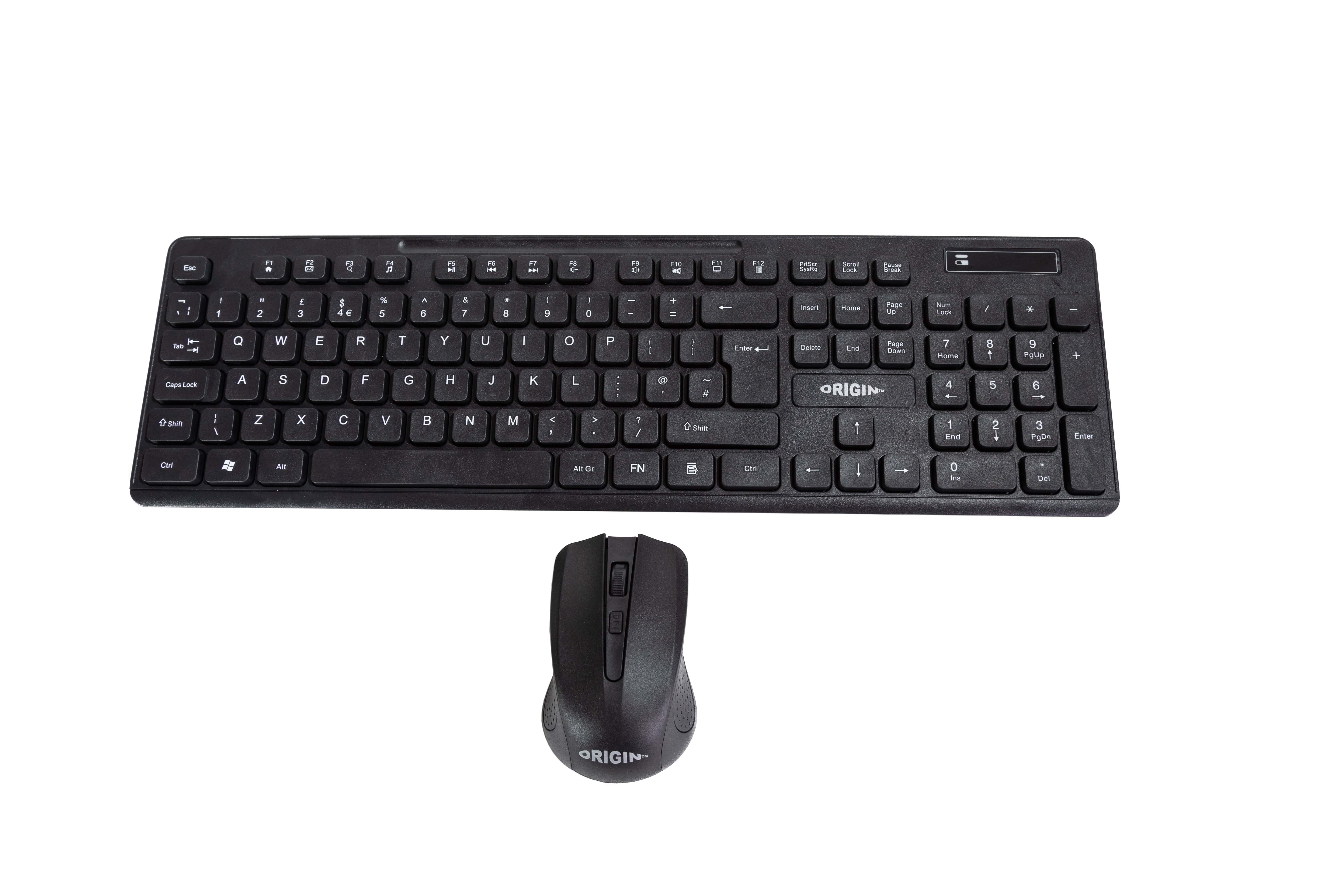 Origin Storage OS-KBD/MS-WRL toetsenbord Inclusief muis Thuis/Werk RF draadloos + USB QWERTY Engels Zwart (OS-KBD/MS-WRL) thumbnail