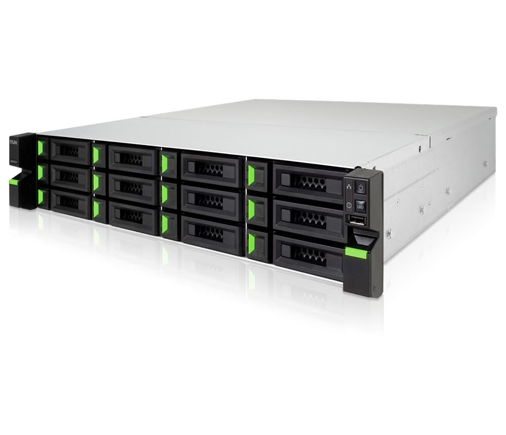 Origin Storage XN5012RE/144TB data-opslag-server NAS Rack (2U) Intel® Celeron® G3930 8 GB DDR4 HDD QNAP Storage Manager Zwart, Metallic (XN5012RE/144TB) thumbnail
