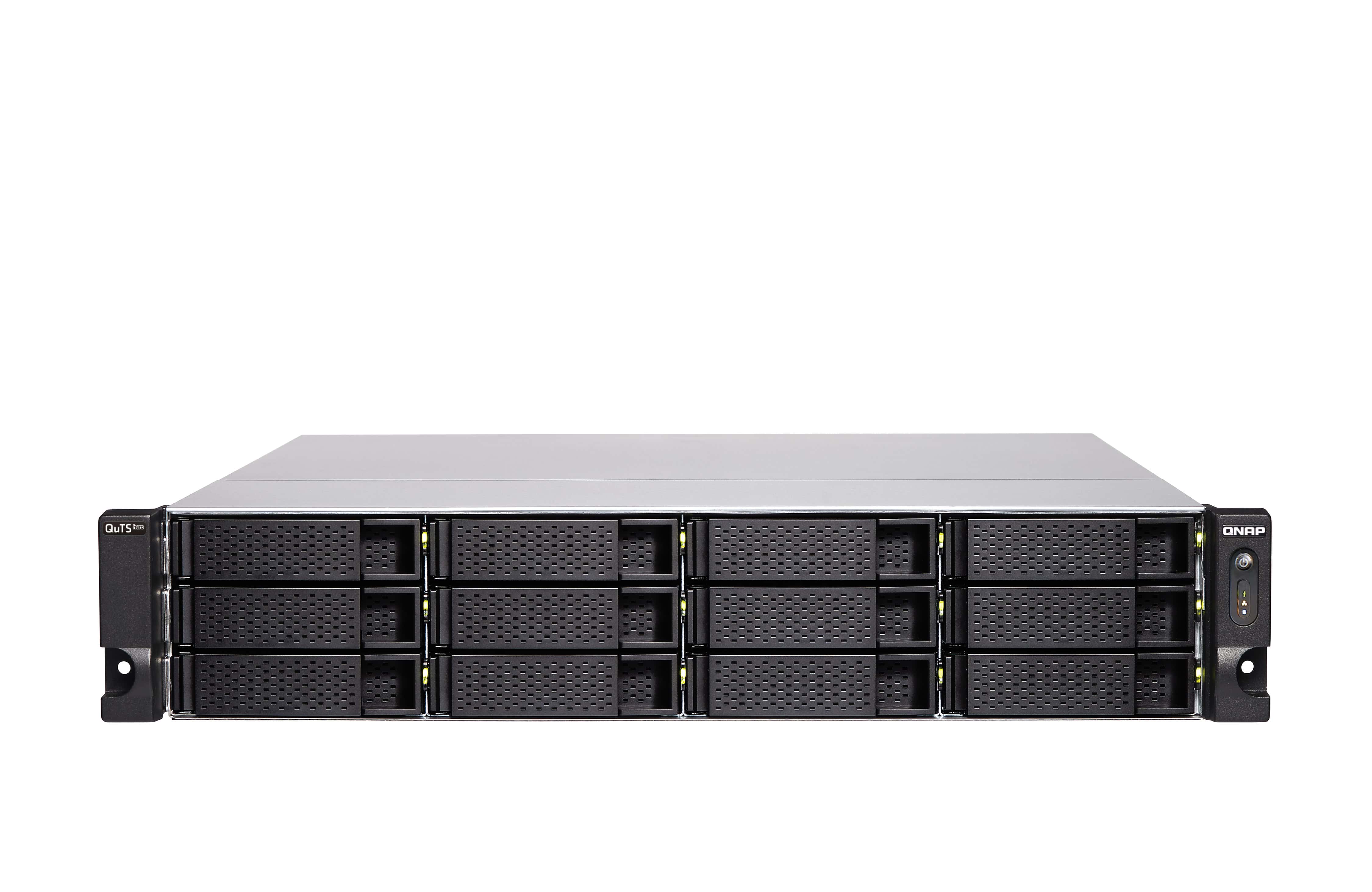 QNAP TS-h1283XU-RP NAS Rack (2U) Intel Xeon E E-2136 32 GB DDR4 0 TB QuTS hero Zwart (TSH1886XURPR2D162232) thumbnail