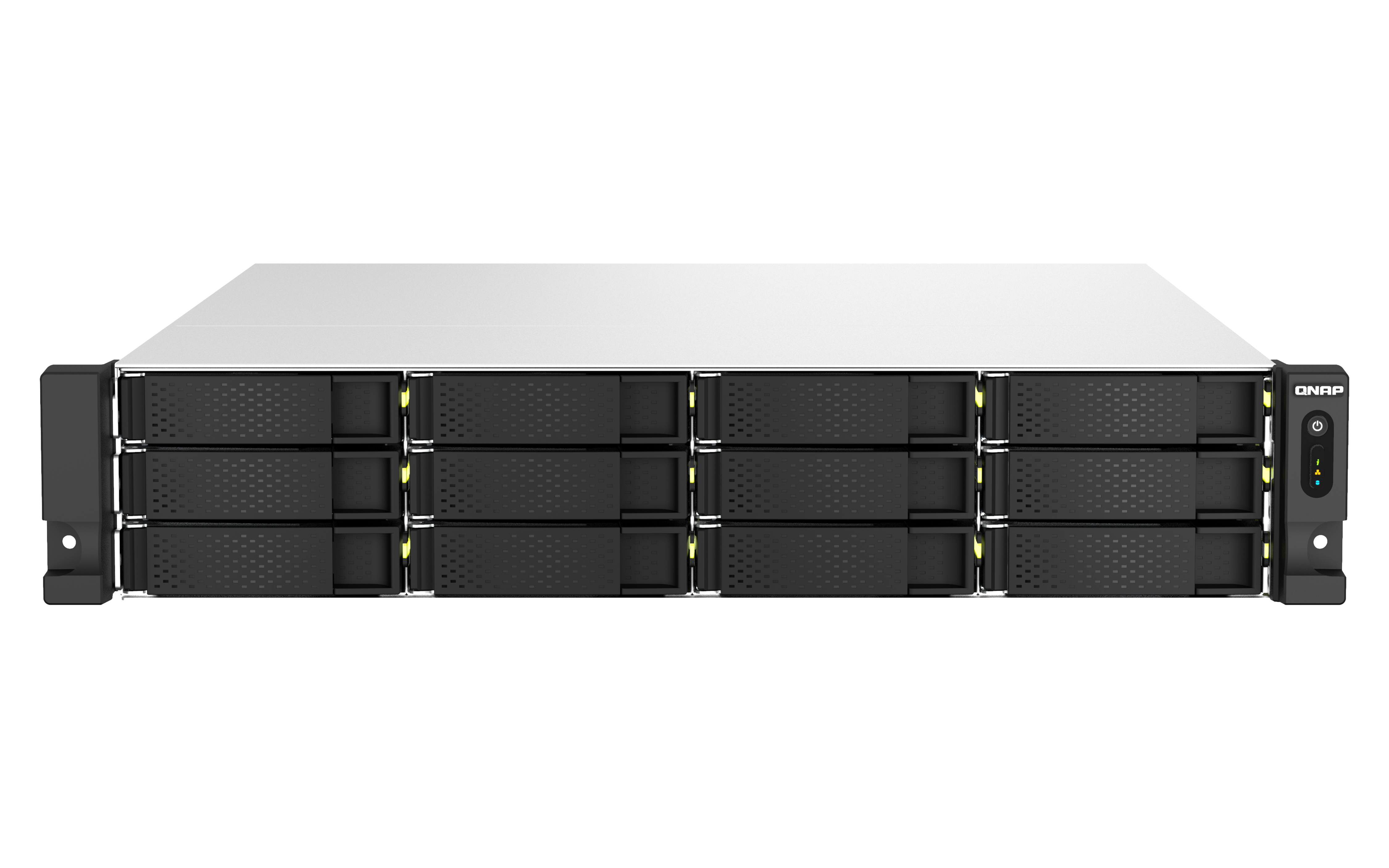 QNAP TS-H1887XU-RP NAS Rack (2U) Intel Xeon E E-2336 32 GB DDR4 0 TB QuTS hero Zwart, Wit (TSH1887XURPE233632G) thumbnail