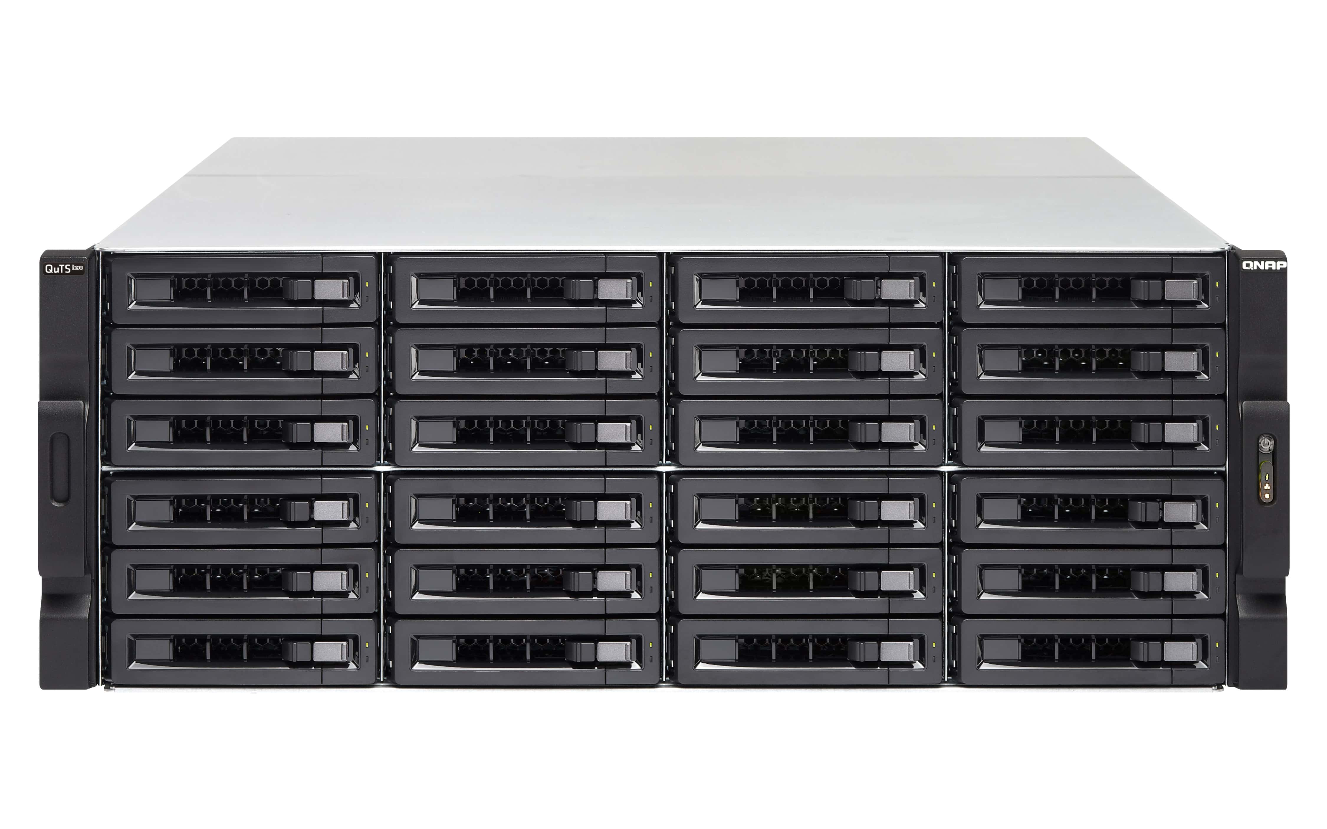 QNAP TS-h2483XU-RP NAS Rack (4U) Intel Xeon E E-2236 128 GB DDR4 0 TB QuTS hero Zwart (TSH2483XURPE2236128G) thumbnail