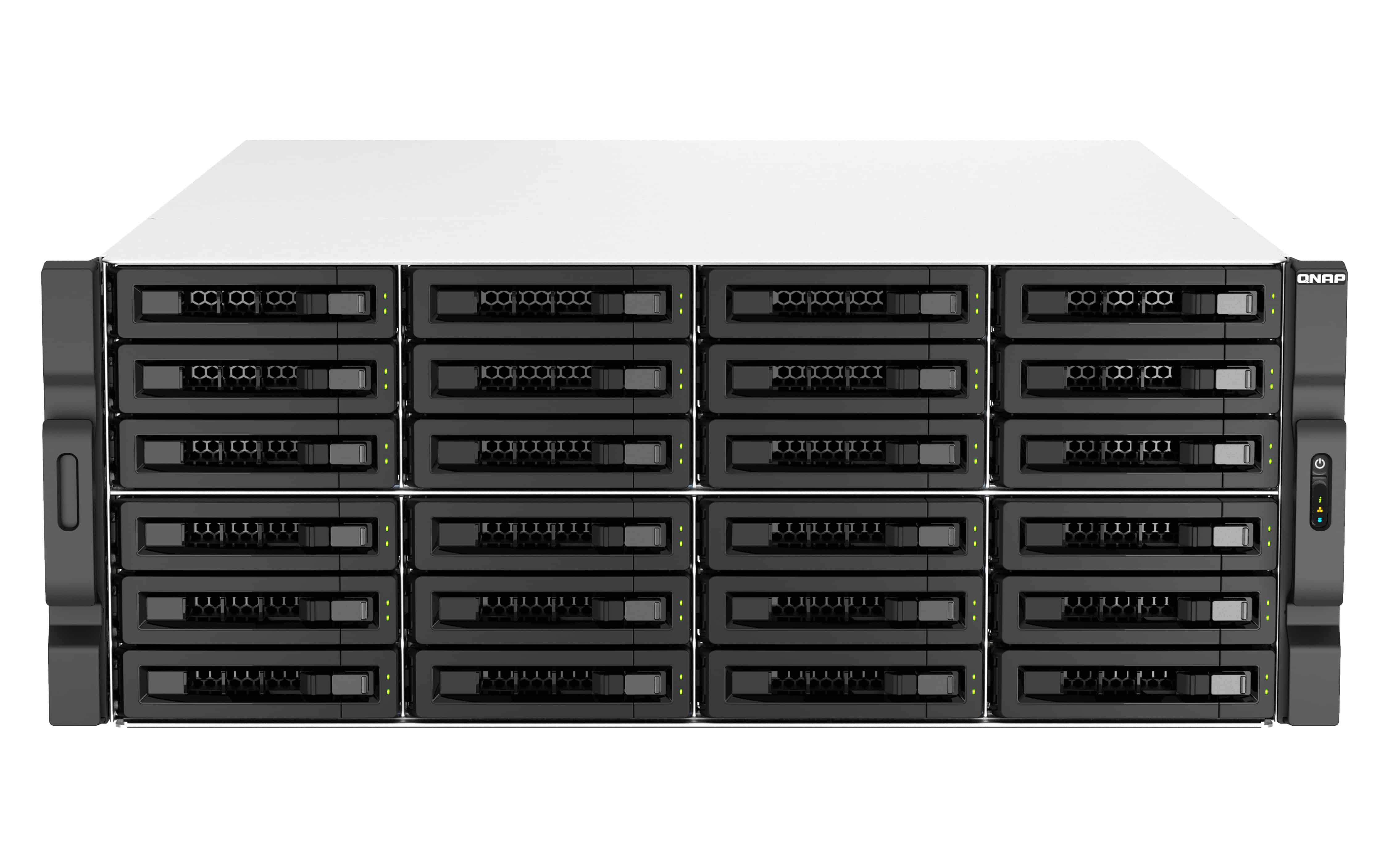 QNAP TS-H3087XU-RP NAS Rack (4U) Intel Xeon E E-2378 64 GB DDR4 0 TB QuTS hero Zwart, Wit (TSH3087XURPE237864G) thumbnail