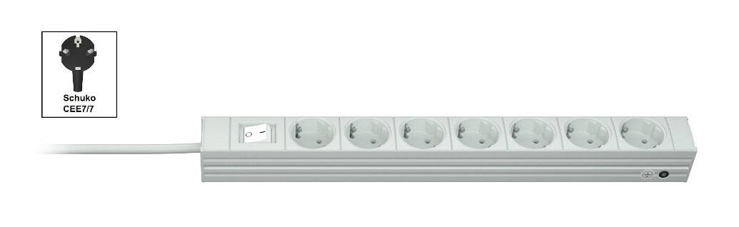Vertiv Knürr DI-STRIP PDU, basic, 0U/1U, ingang Schuko 230 V 16 A, uitgangen (7) Schuko (033020071) thumbnail