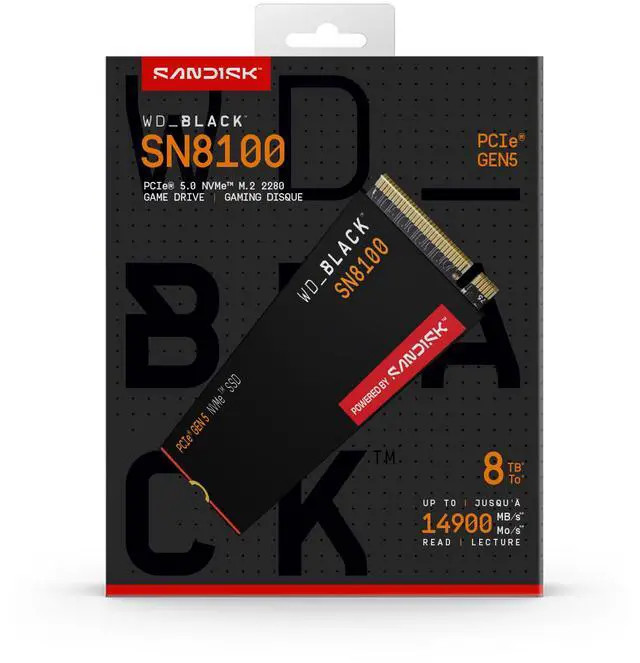 Western Digital M.2 WD Black SN8100 NVMe SSD 2280 - 8TB (WDS800T1X0M-00CMT0) thumbnail