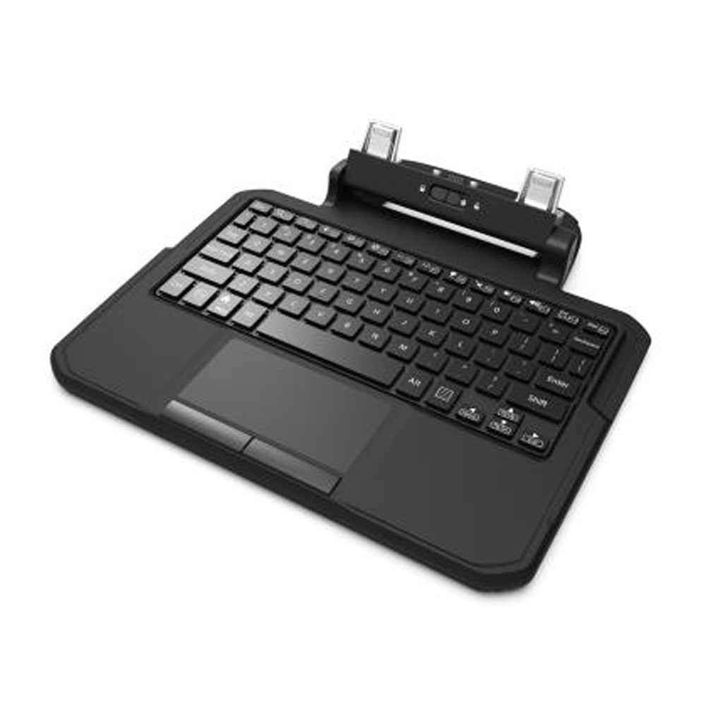Zebra - Tastatur - 2-in-1 - mit Touchpad, integrierter Griff - hinterleuchtet - Dock - QWERTY - Spanisch - Tastenschalter: Sciss (KYB-ET6X-2IN1-ES1-01) thumbnail