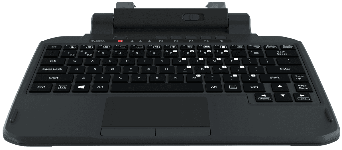 Zebra Tastatur, UK Tastatur, 2-in-1, Layout: UK, 82 Tasten, Hintergrundbeleuchtung, 6 programmierbare Tasten, passend für: ET8X  (KYB-ET8X-2IN1-UK1-01) thumbnail