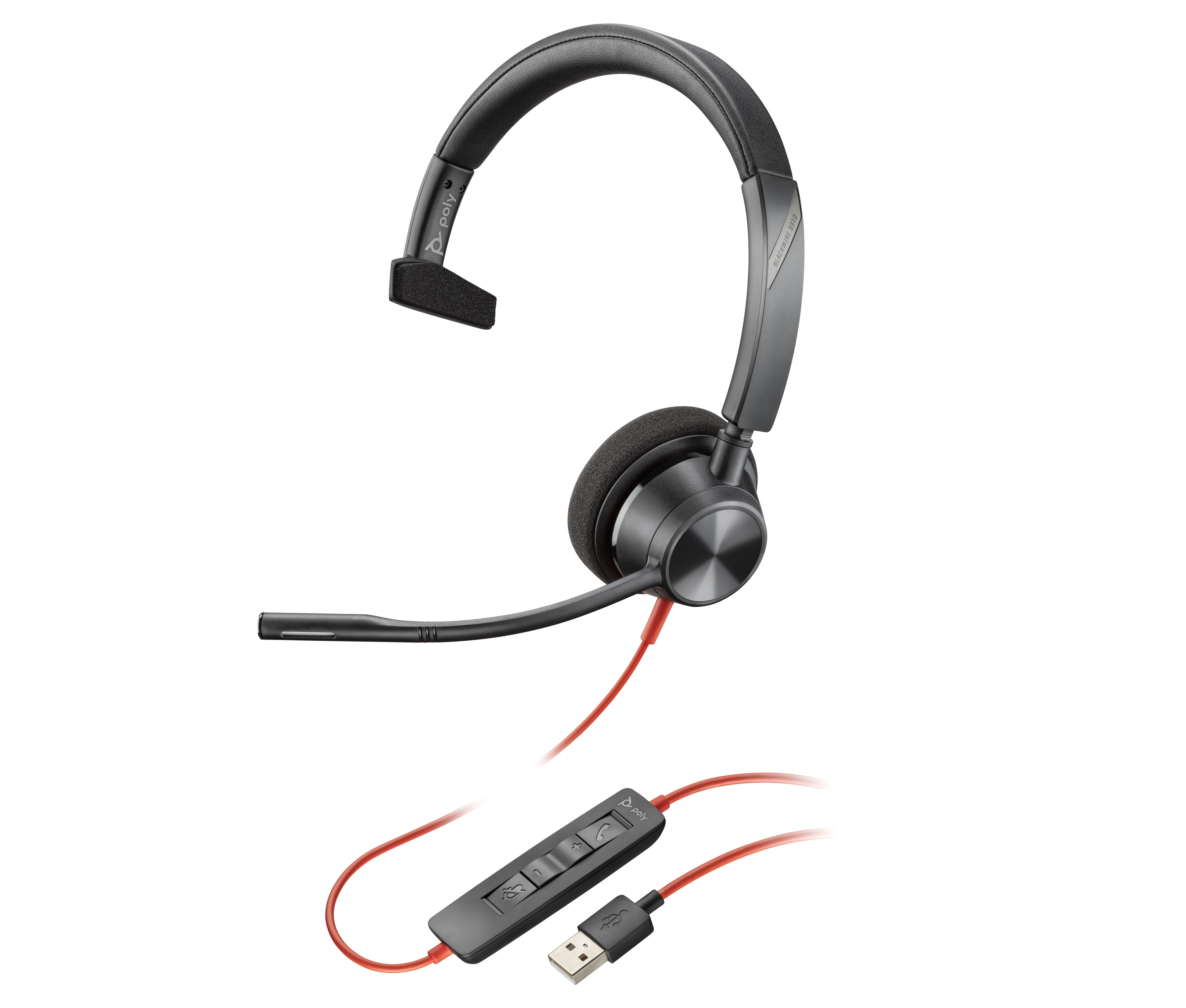 HP Poly Poly Blackwire 5210 Monaural USB-A Headset (80R98AA) thumbnail