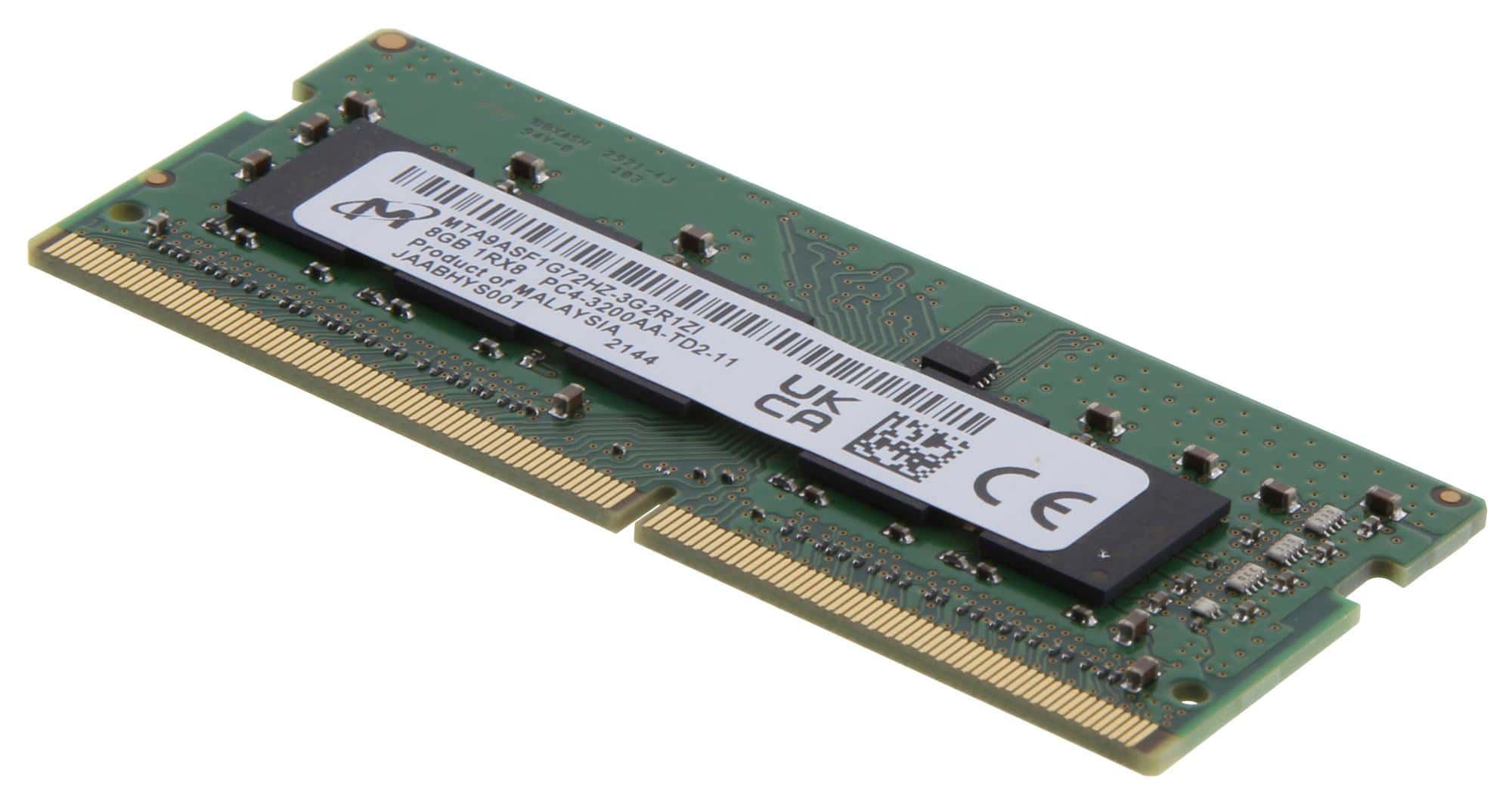 Micron DDR4 ECC UDIMM 8GB 1Rx8 3200 (MTA9ASF1G72AZ-3G2R1R) thumbnail