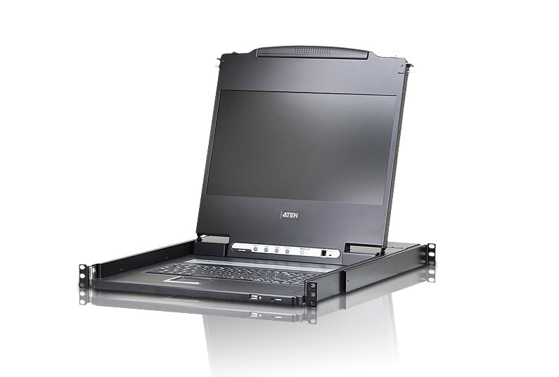 ATEN Enkelvoudige Rail LCD Console met USB Randapparatuur Ondersteuning (USB / HDMI / DVI / VGA) (CL6700MW GB) thumbnail