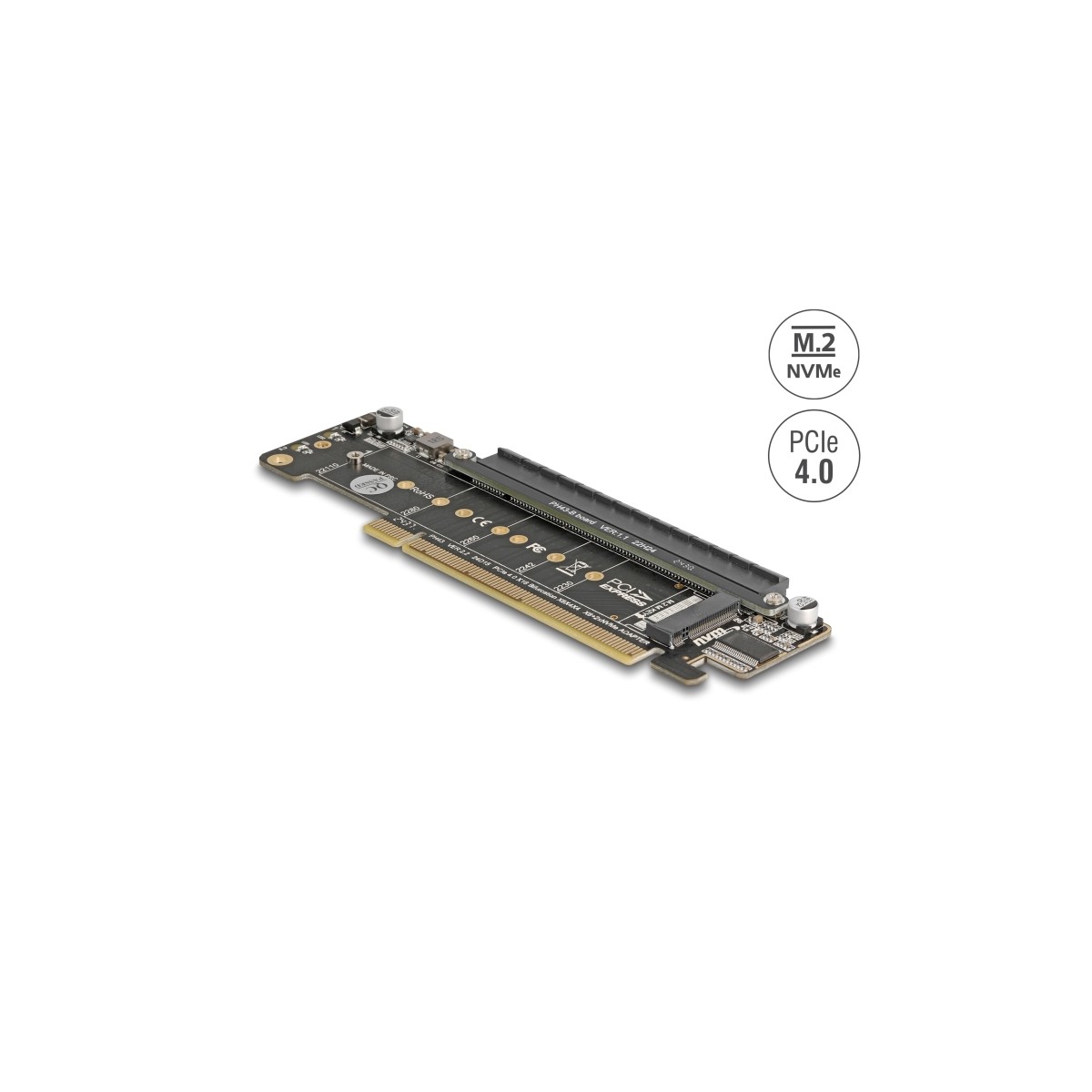 DELOCK PCI Express 4.0 x16 Karte zu 2x M.2 Key M NVMe Slot (41802) thumbnail