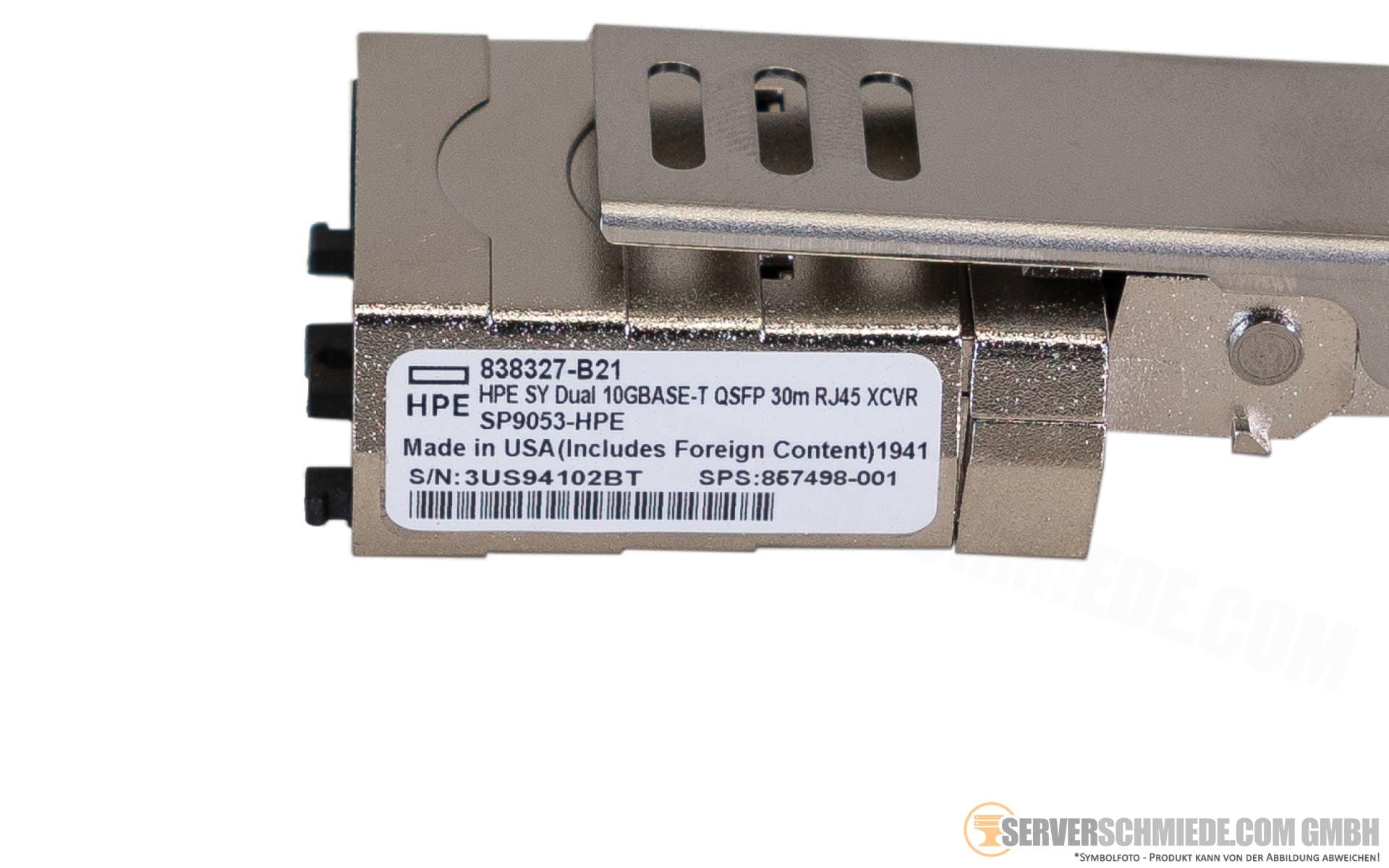 HP Dual 10GBase-T QSFP+ 30m RJ45 Transceiver (838327-B21) thumbnail