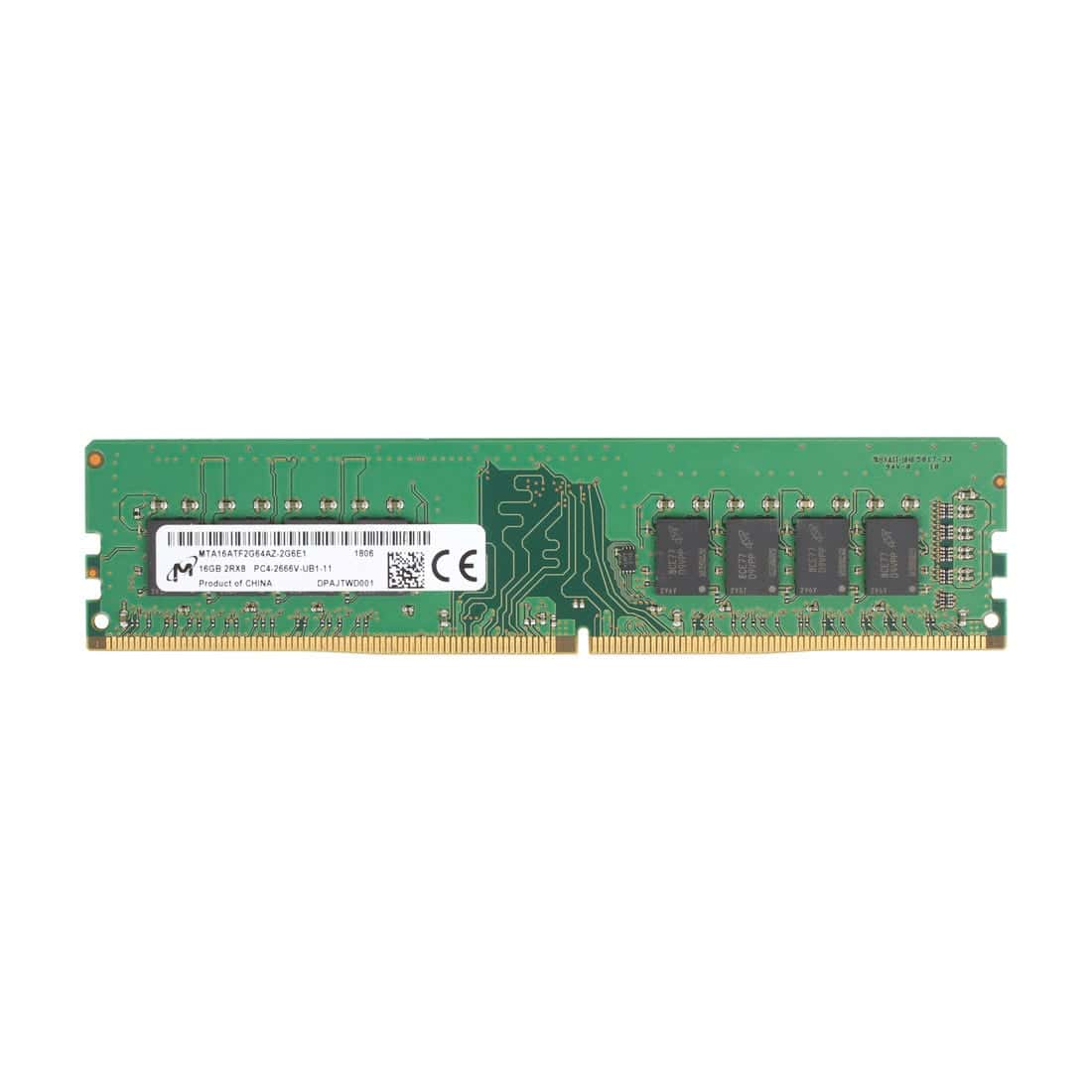 MICRON 16GB (1*16GB) 2RX8 PC4-21300V-U DDR4-2666MHZ UDIMM (MTA16ATF2G64AZ-2G6) thumbnail