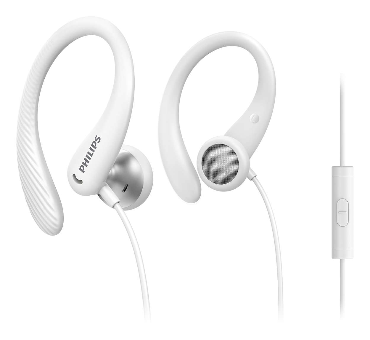 Philips TAA1105WT/00 hoofdtelefoon/headset Bedraad oorhaak, In-ear Sporten Wit (TAA1105WT/00) thumbnail