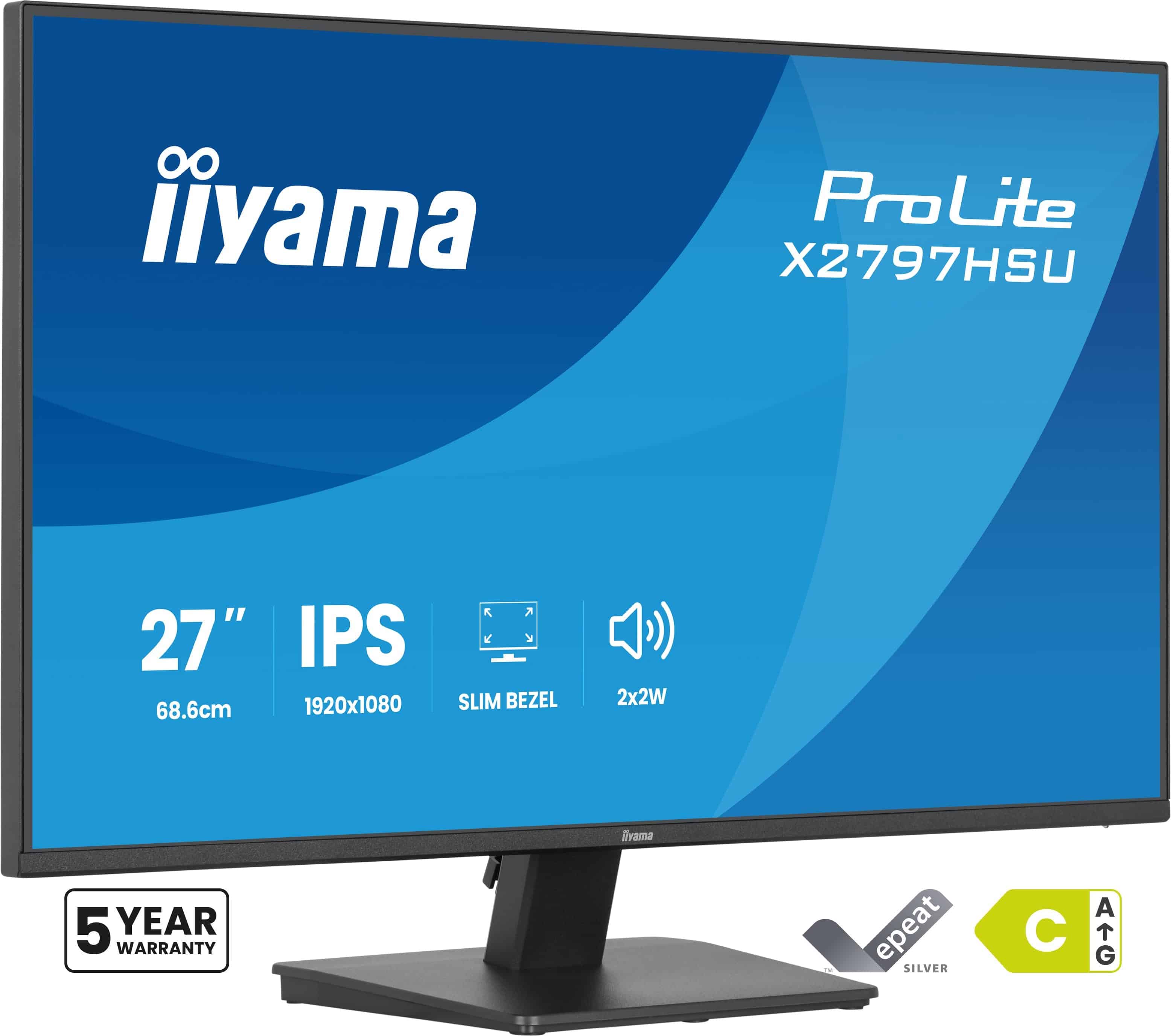 iiyama ProLite X2797HSU-B1 computer monitor 68,6 cm (27") 1920 x 1080 Pixels Full HD LED Zwart (X2797HSU-B1) thumbnail