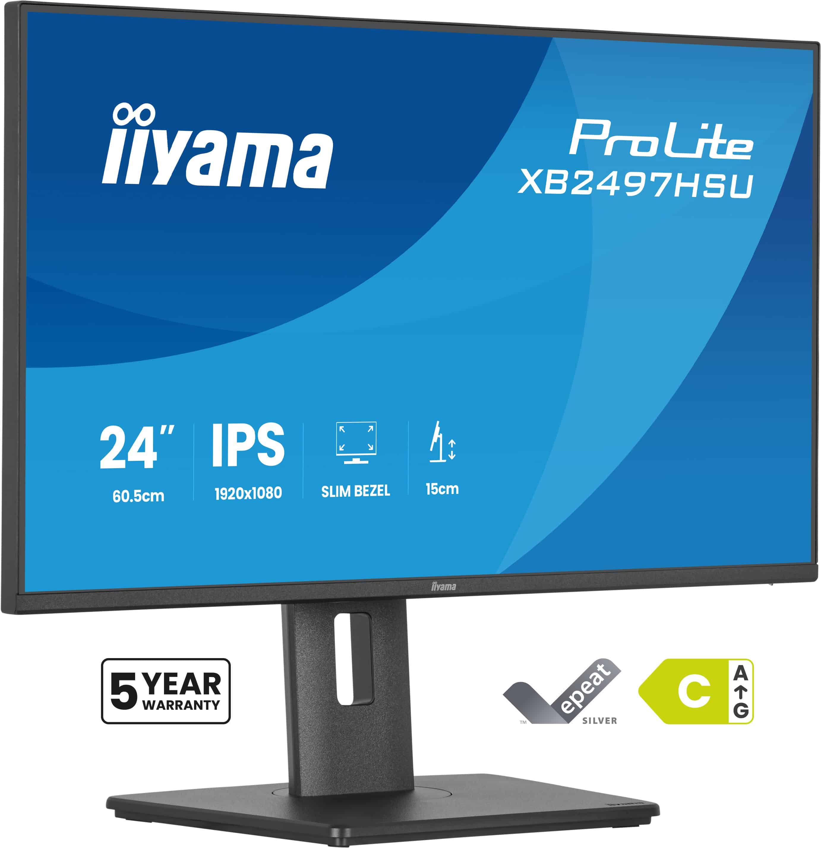 iiyama ProLite XB2497HSU-B1 computer monitor 60,5 cm (23.8") 1920 x 1080 Pixels Full HD LED Zwart (XB2497HSU-B1) thumbnail
