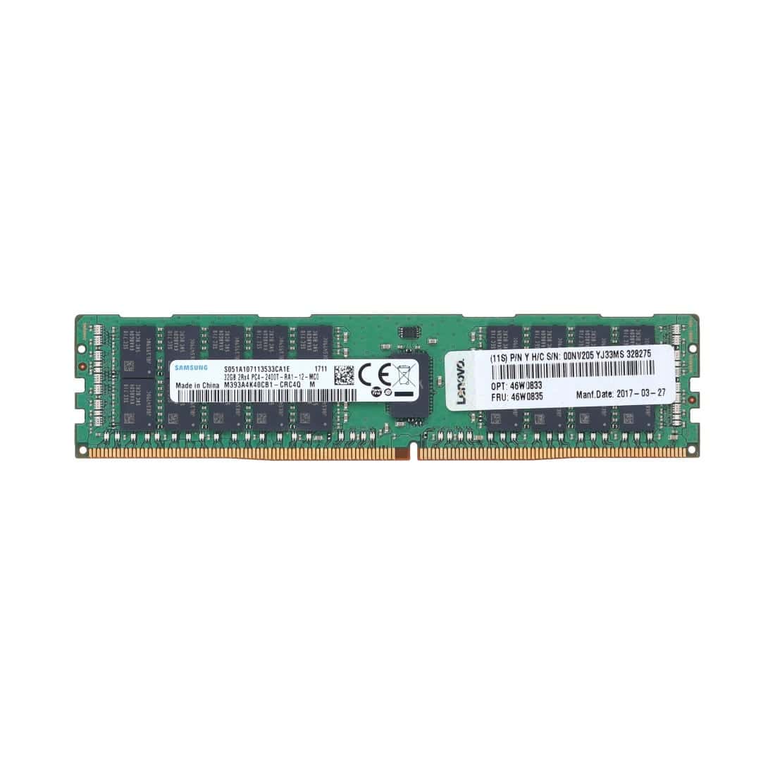 LENOVO 32GB (1*32GB) 2RX4 PC4-19200T-R DDR4-2400MHZ RDIMM (46W0833) thumbnail