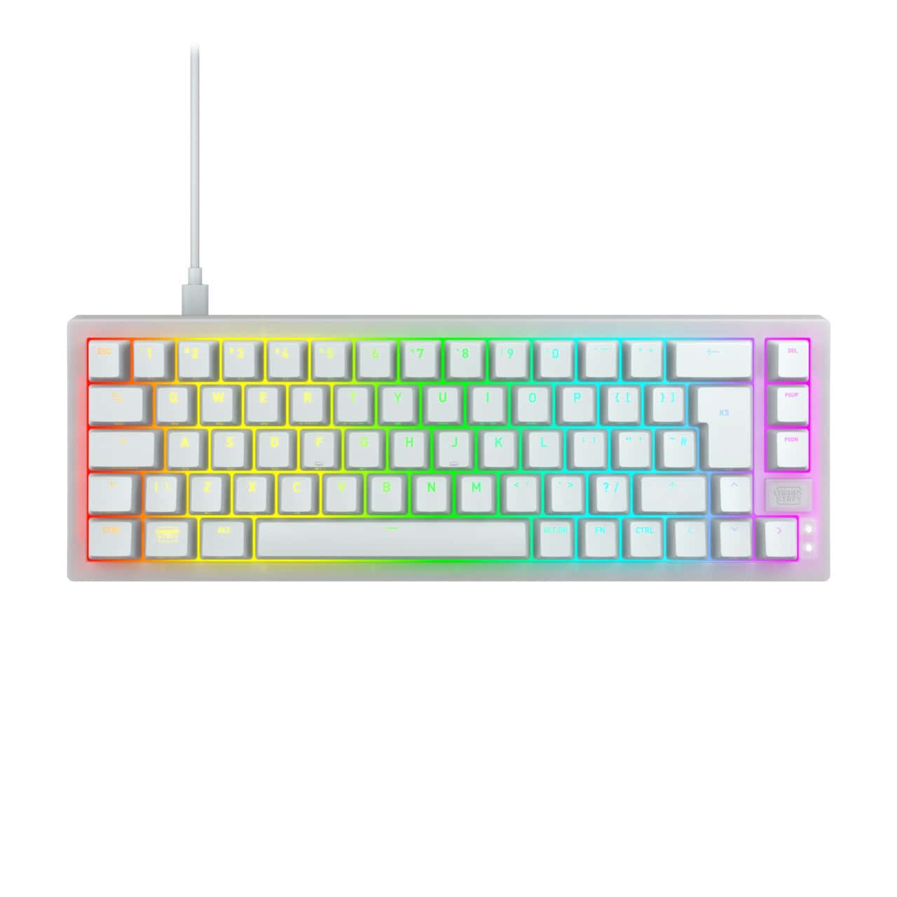 CHERRY K5V2 Compact toetsenbord Gamen USB QWERTY Scandinavisch Wit (CX-K5V2-RGB-CPT-TPWHITE-R-NOR) thumbnail