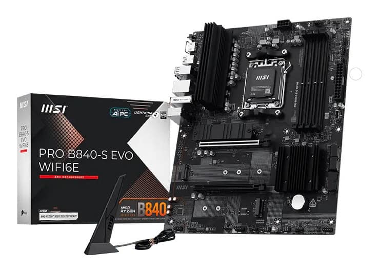 MSI Pro B840-S EVO WIFI6E AMD B840 Socket AM5 ATX (7E93-001R) thumbnail