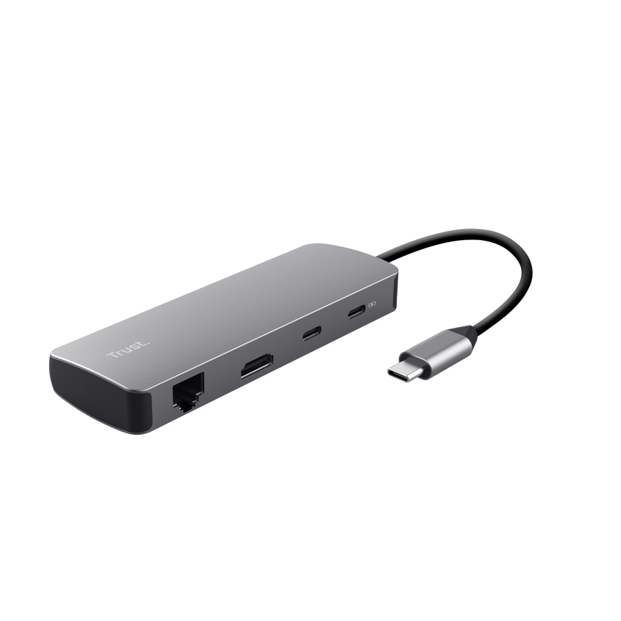 Trust 25672 interface hub USB Type-C Grijs (25672) thumbnail