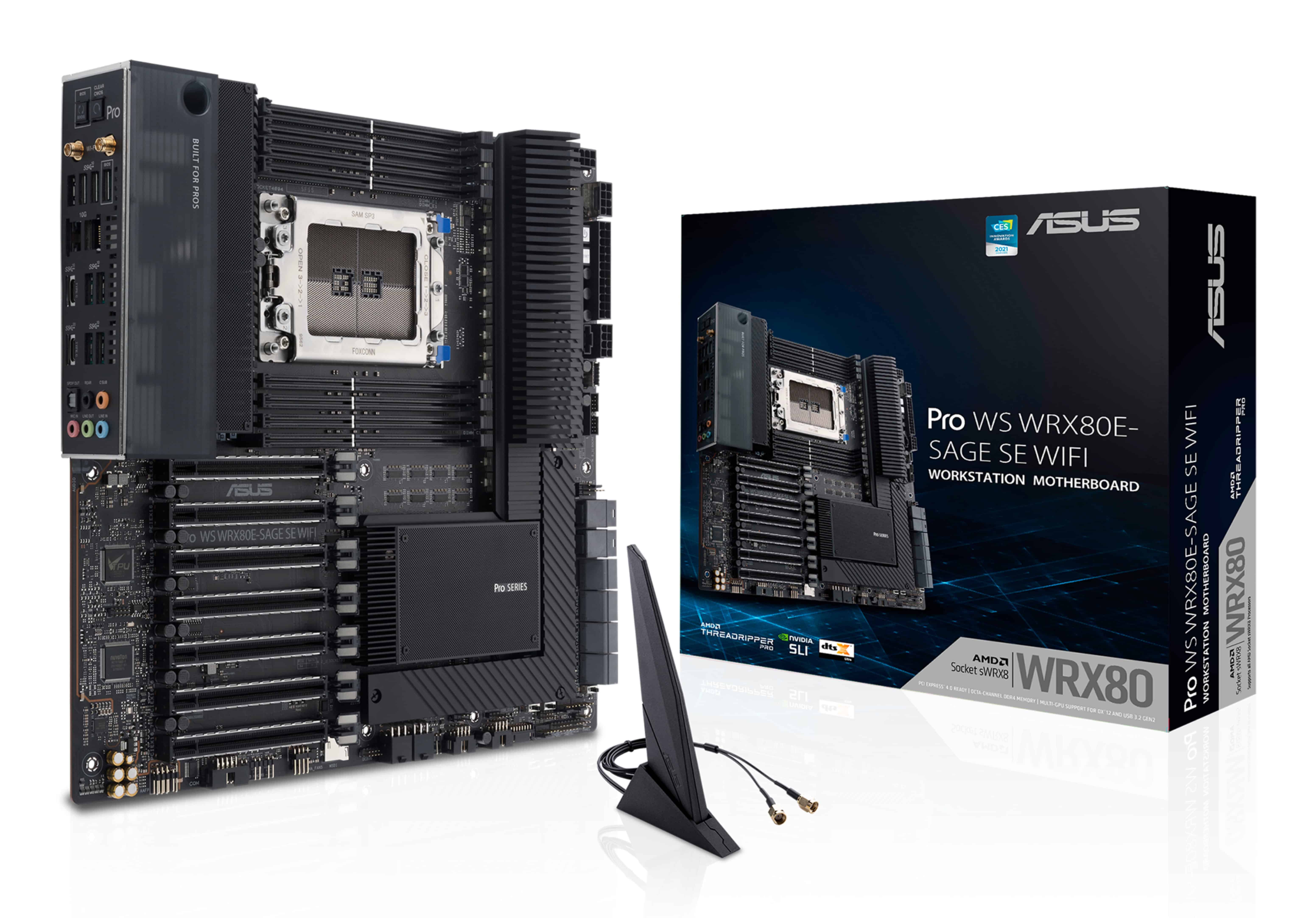 ASUS Pro WS WRX80E-SAGE SE WIFI II AMD WRX80 Socket sWRX8 Verlengd ATX (90MB1E60-M0EAY0) thumbnail