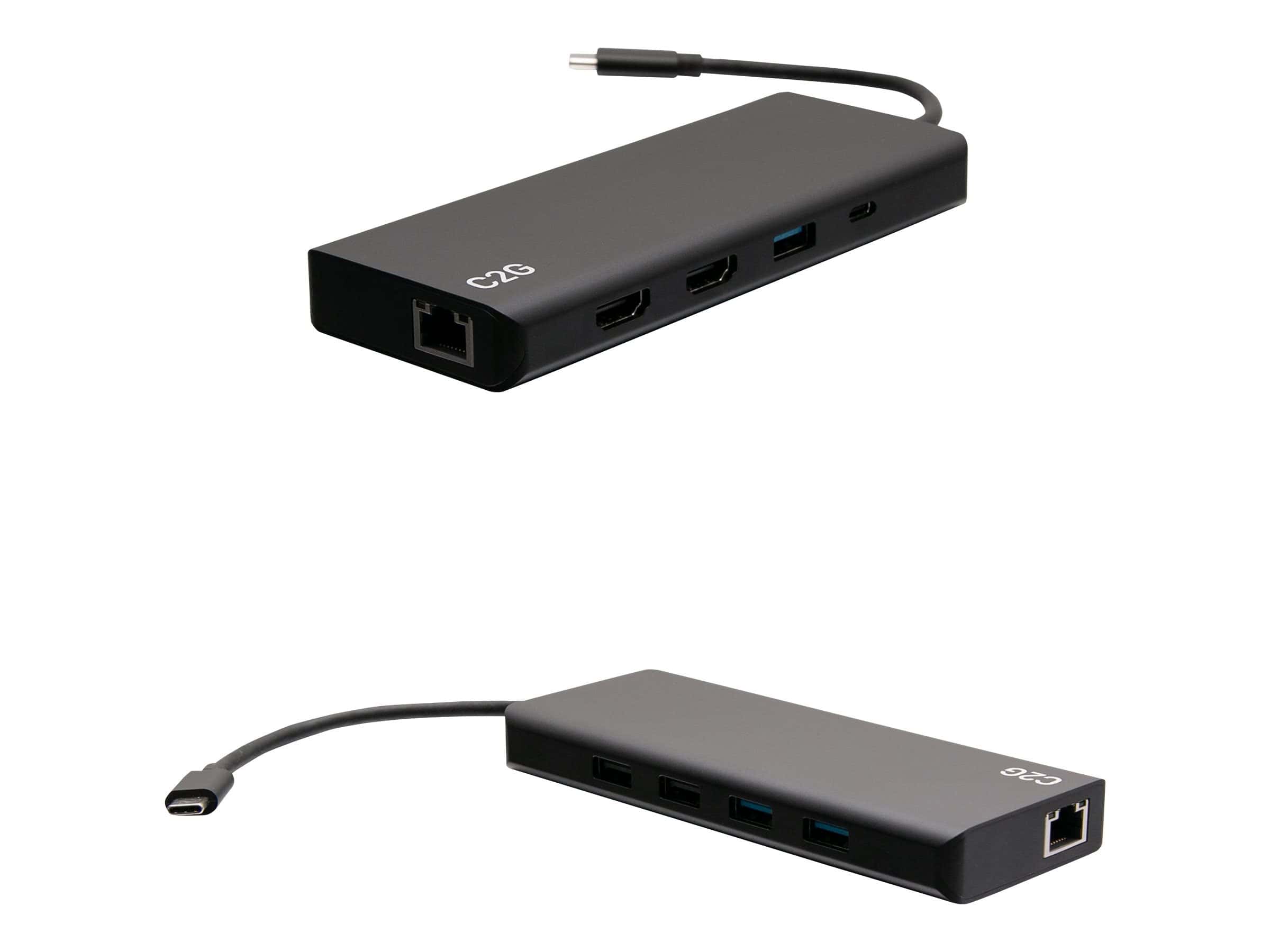 C2G C2G54488 USB-C 9-in-1 Dual Display Docking Station - Black - HDMI - Ethernet (C2G54488) thumbnail