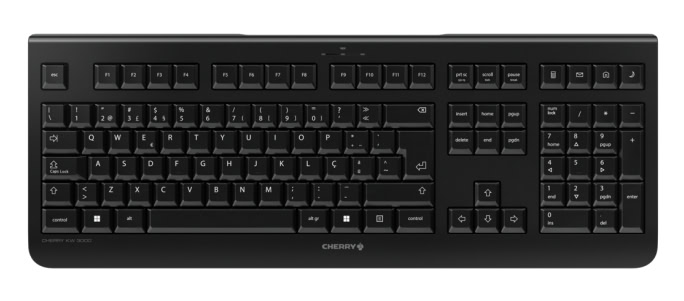 CHERRY KW 3000 toetsenbord Universeel RF Draadloos QWERTY Portugees Zwart (JK-3000PO-2) thumbnail