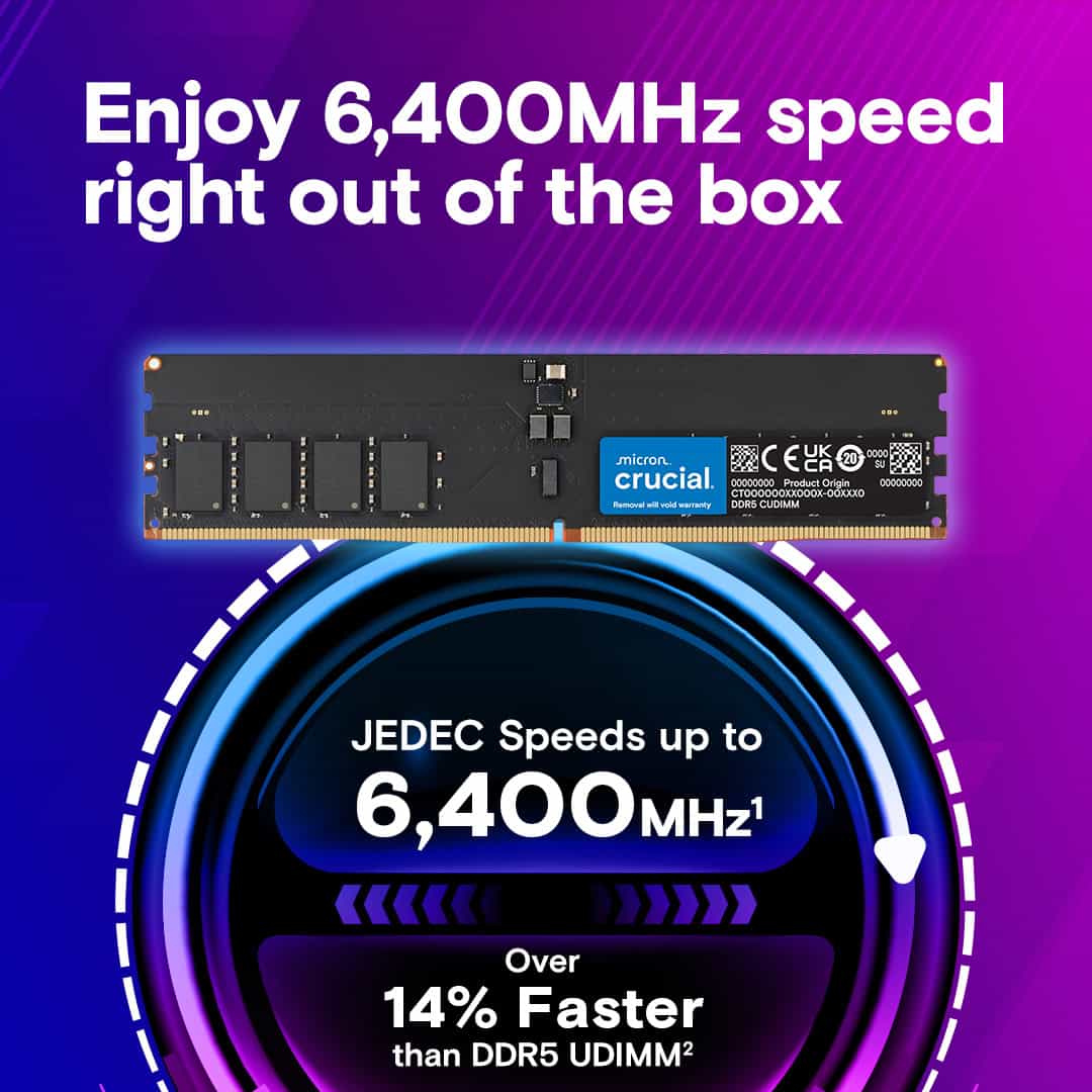 Crucial 32GB DDR5-6400 CUDIMM (CT32G64C52CU5) thumbnail