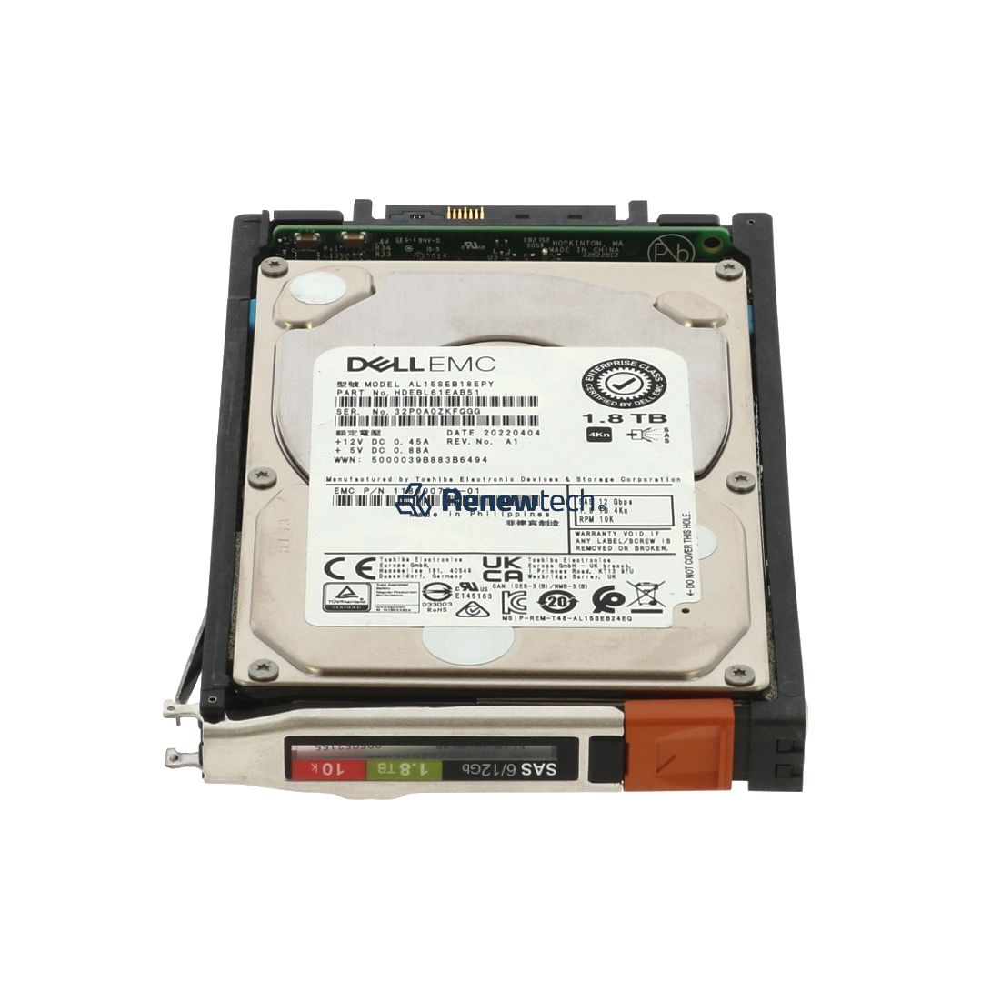 Dell 1.8TB 10K 2.5 12G SAS 4160 (D4-D2S10-1800-RFB) thumbnail