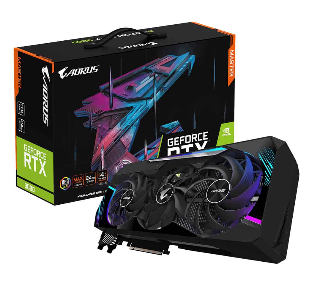 GIGABYTE AORUS GV-N3090AORUS M-24GD videokaart NVIDIA GeForce RTX 3090 24 GB GDDR6X (GV-N3090AORUS M-24GD) thumbnail