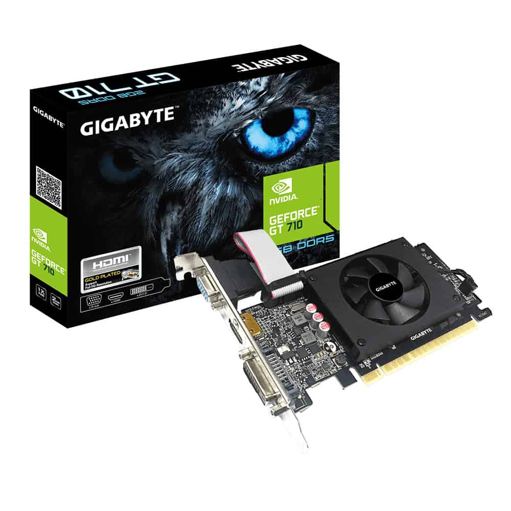 GIGABYTE GV-N710D5-2GIL videokaart NVIDIA GeForce GT 710 2 GB GDDR5 (GV-N710D5-2GIL) thumbnail