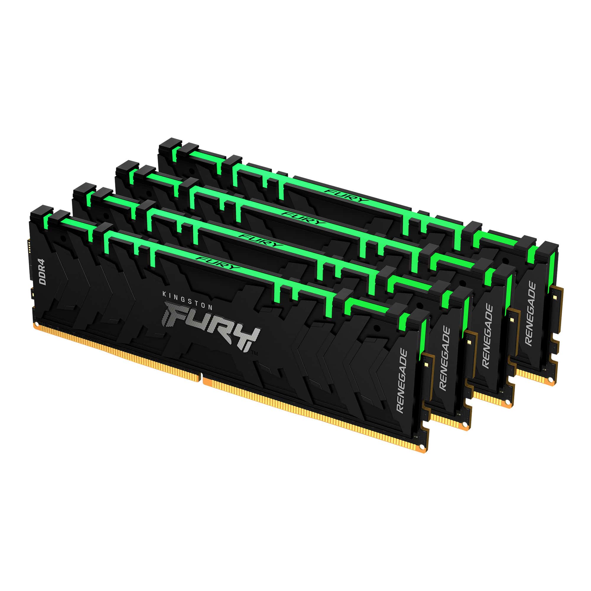 Kingston Technology FURY Renegade RGB geheugenmodule 32 GB 4 x 8 GB DDR4 3200 MT/s 288-pin DIMM (KF432C16RBAK4/32) thumbnail