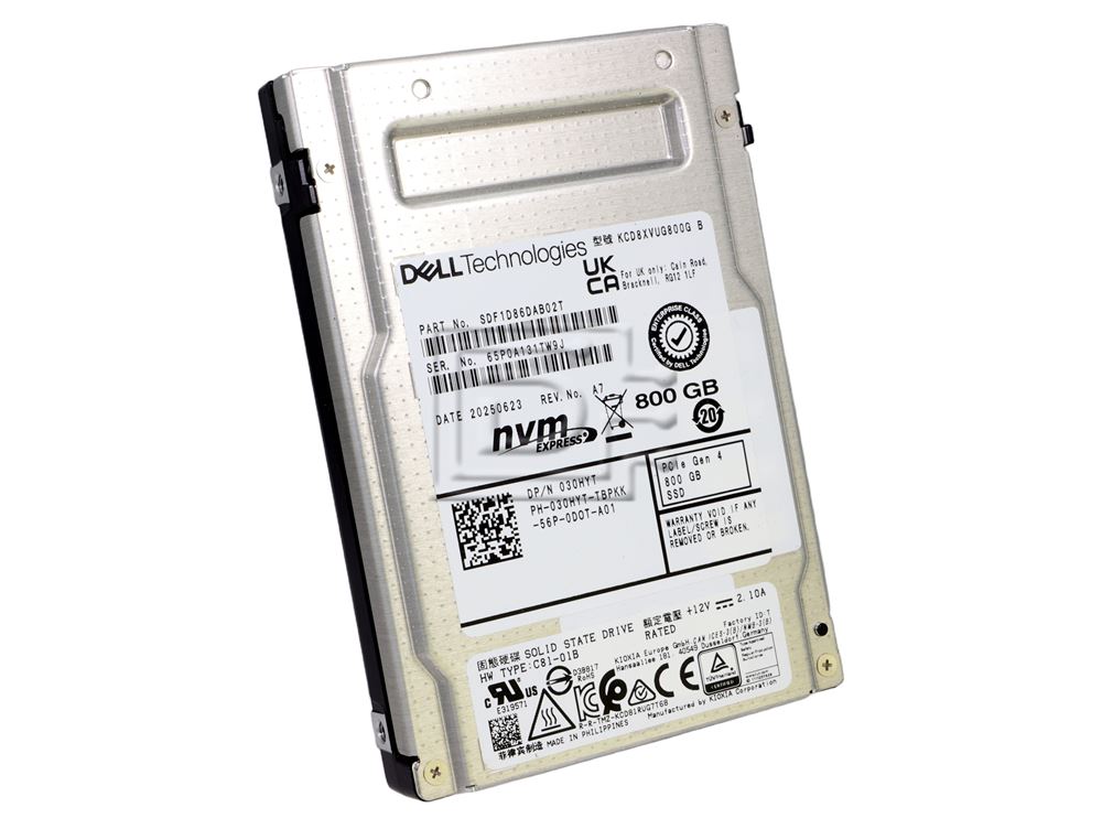 Kioxia X121 CD8-V dSDD 800GB PCIe U.2 15mm SIE (KCD8XVUG800G) thumbnail