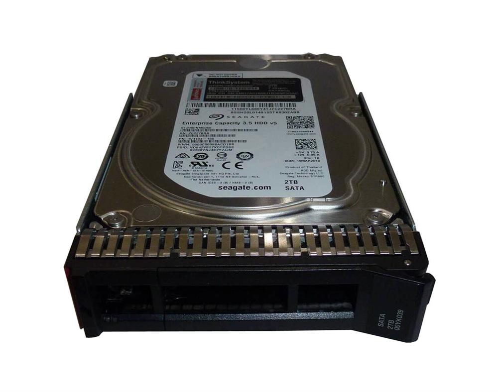 Lenovo ThinkSystem 3.5in 2TB 7.2K SATA 6Gb Hot Swap 512n HDD (00YK039) thumbnail