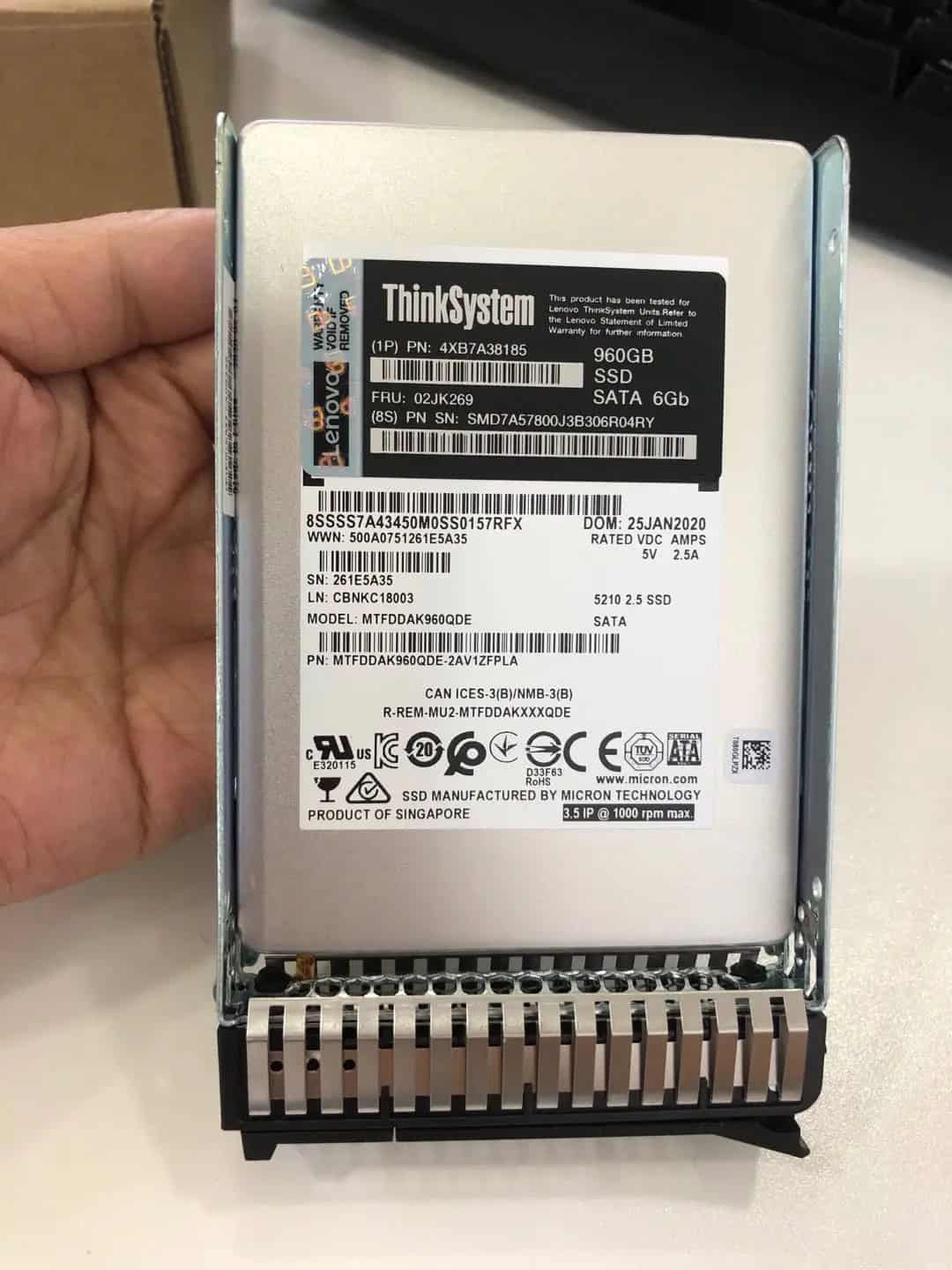 Lenovo 3,5 Zoll Entry SSD 1.92TB SATA 6Gb Read Intensive Hot Swap Multi Vendor (4XB7A38279) thumbnail