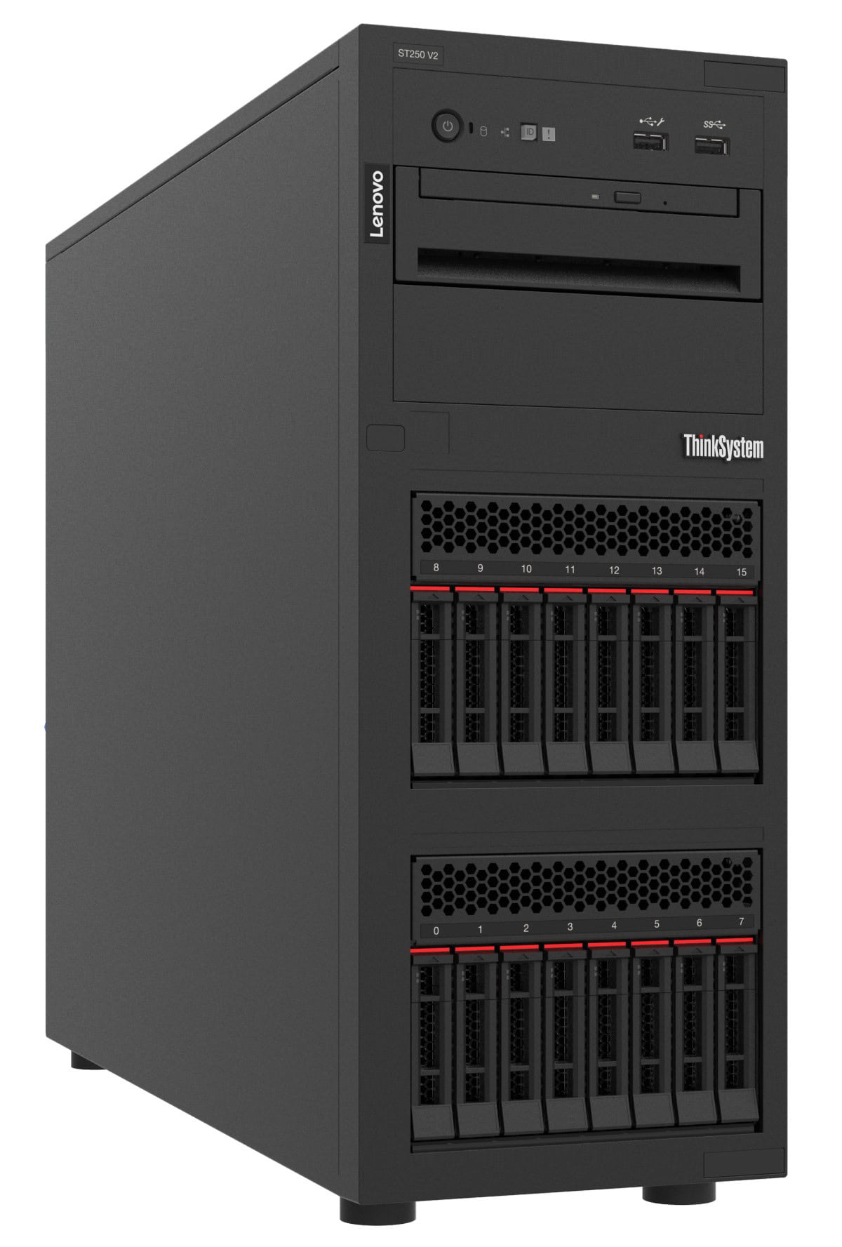 Lenovo ThinkSystem ST250 V2 server 0 GB Tower Intel Xeon E E-2356G 3,2 GHz 16 GB DDR4-SDRAM 550 W (7D8FA01TEA) thumbnail
