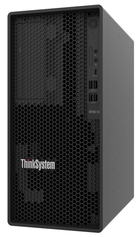 Lenovo ThinkSystem ST50 V2 server 0 GB Tower Intel Xeon E E-2324G 3,1 GHz 8 GB DDR4-SDRAM 500 W (7D8KA00JEA) thumbnail