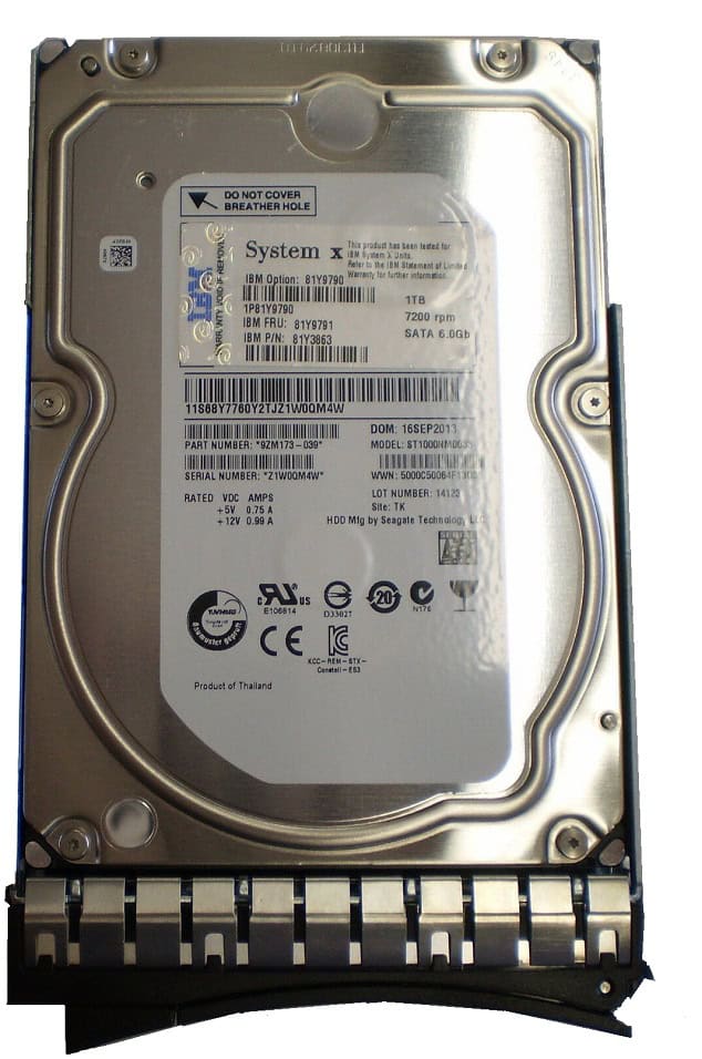 Lenovo IBM 1TB 7 2K 6Gbps NL SATA 3 5 G2HS HDD (81Y9790) thumbnail